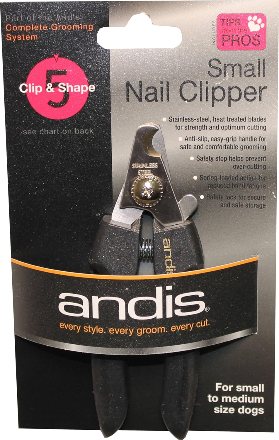 Andis 65260 Premium Animal Nail Cutter for Small Breeds - Stainless Steel Blades with Sharp Efficiency - Designed for Repeated Use & Recommended by Pet Trainers image number 3