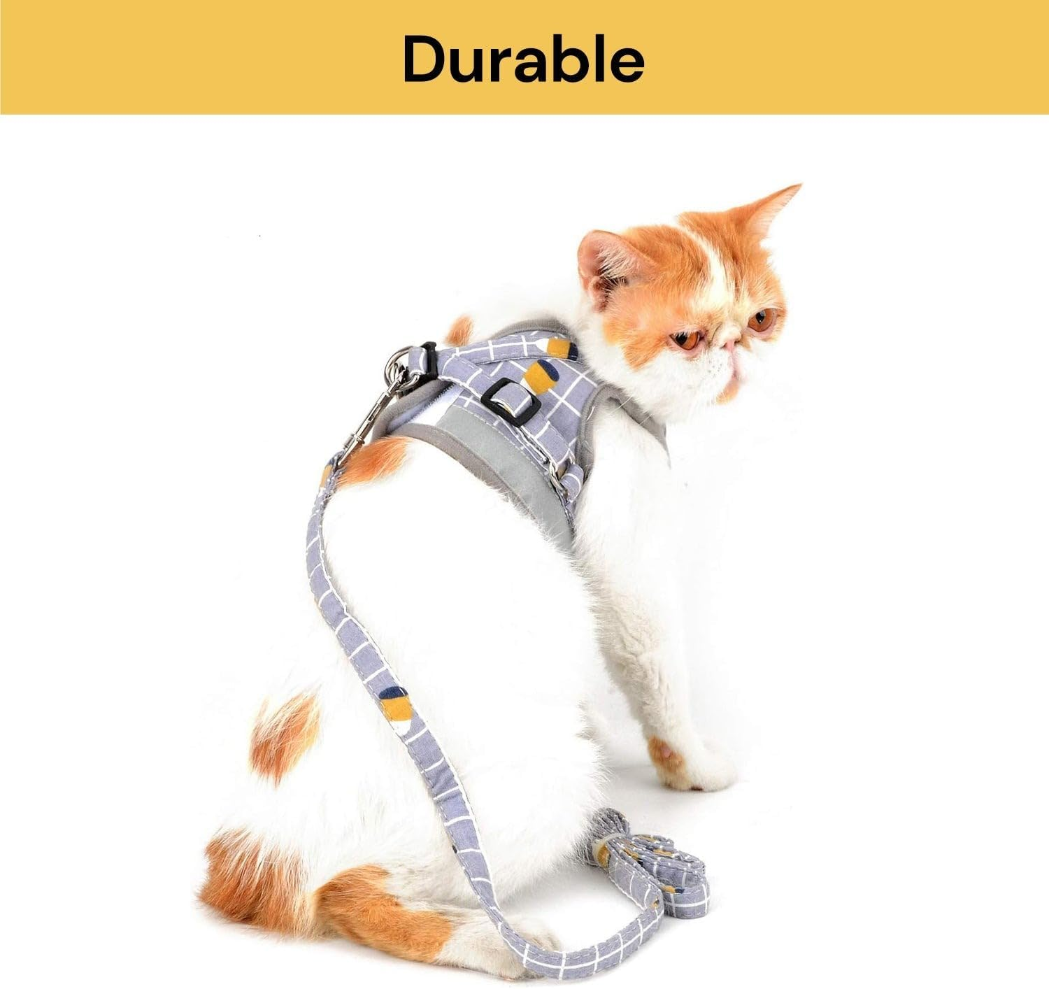 EZONEDEAL No Pull Small Dog Harness and Lead Set Adjustable Reflective Soft Padded Dog Vest Harness Jacket Easy Control Leash Breathable Pet Dogs Cats (Grey, Small)