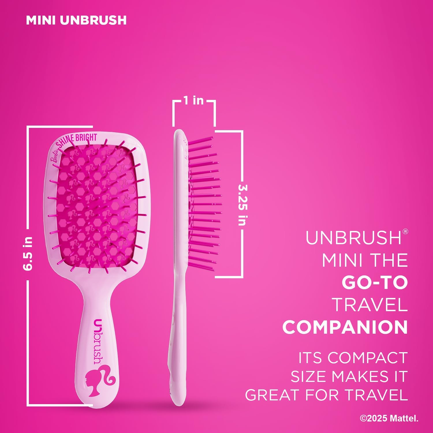 Unbrush Barbie Detangling Brush Duo - Shine Bright - Pink - Purple image number 5