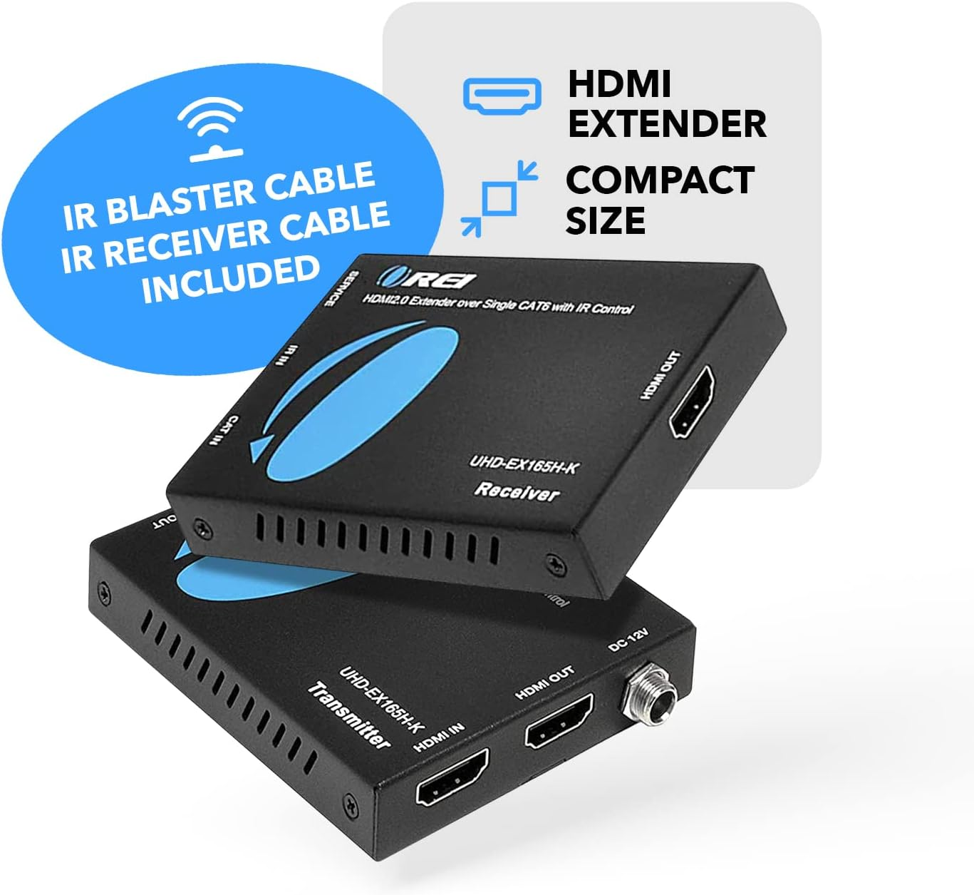 Orei HDMI Extender Ultrahd over Single Cat6/Cat7 Cable 4K @ 60Hz with HDR & IR Control - up to 165 Ft EDID Management image number 1