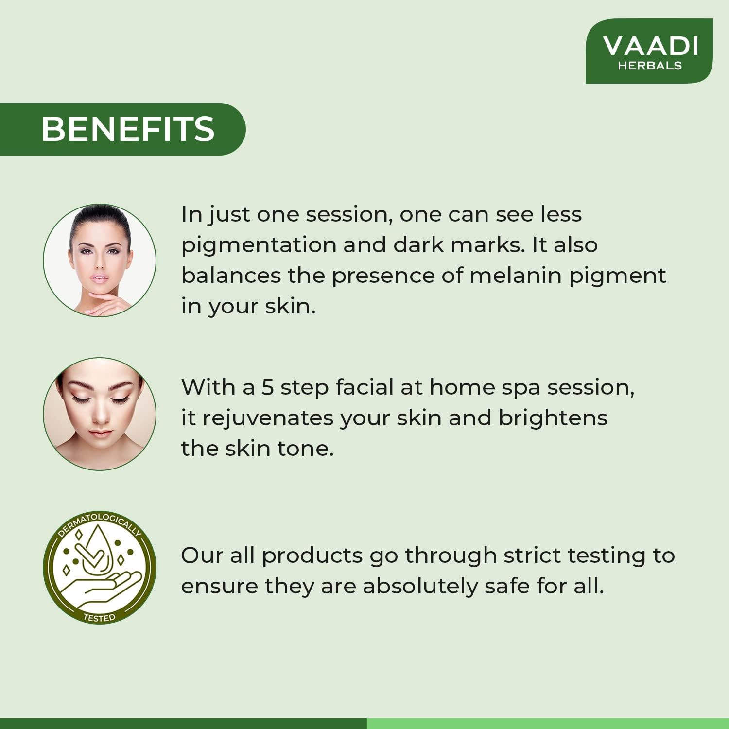 Vaadi Herbals Organic Facial Kit (Cleansing Cream + Face Scrub + Massage Cream + Face Pack ) - Lemongrass anti Pigmentation Spa Facial Kit with Cedarwood Extract - anti Aging Skin Care Acne Kit- Reduce Wrinkles under Eye Dark Circles - Sulfate Free - for Men Women All Skin Types - All Natural 70 Gms