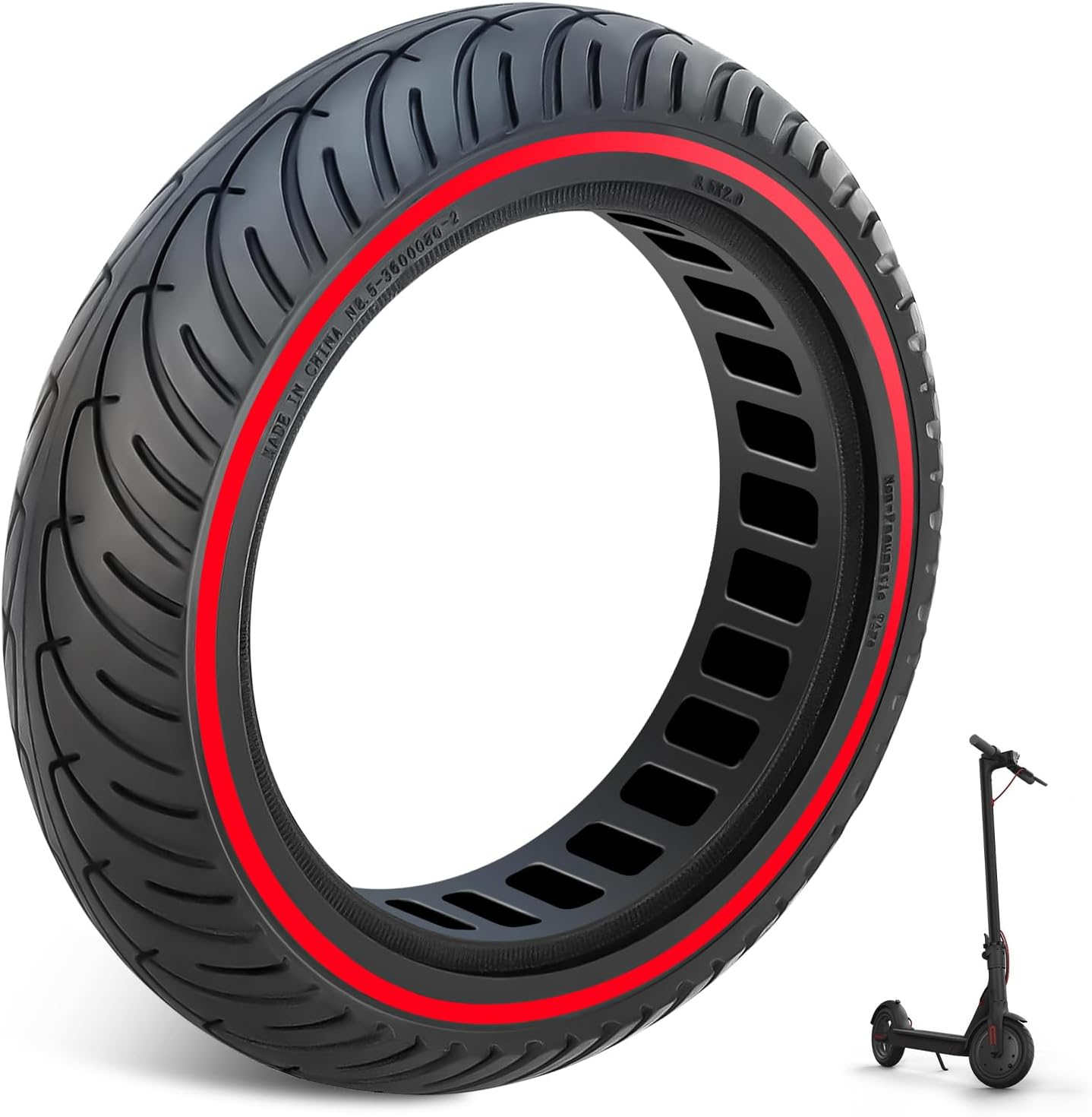 8.5 Inch Solid Rubber Honeycomb Tyres for Xiaomi M365/Pro/Pro2/1S/Gotrax Gxl V2/XR Escooter, Universal Replacement Tyres Front and Rear Wheels image number 5