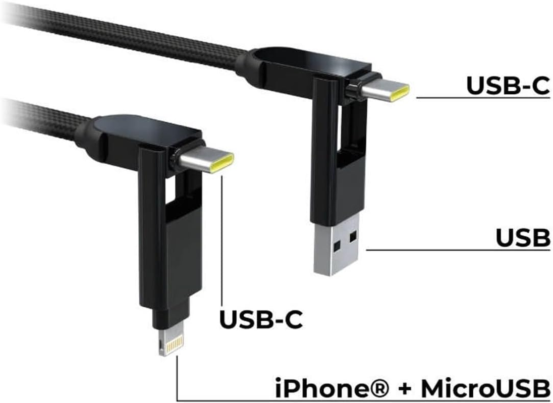 Rolling Square Incharge XL Charging/Data Transfer Cable, 2 Metre Length, Black image number 1