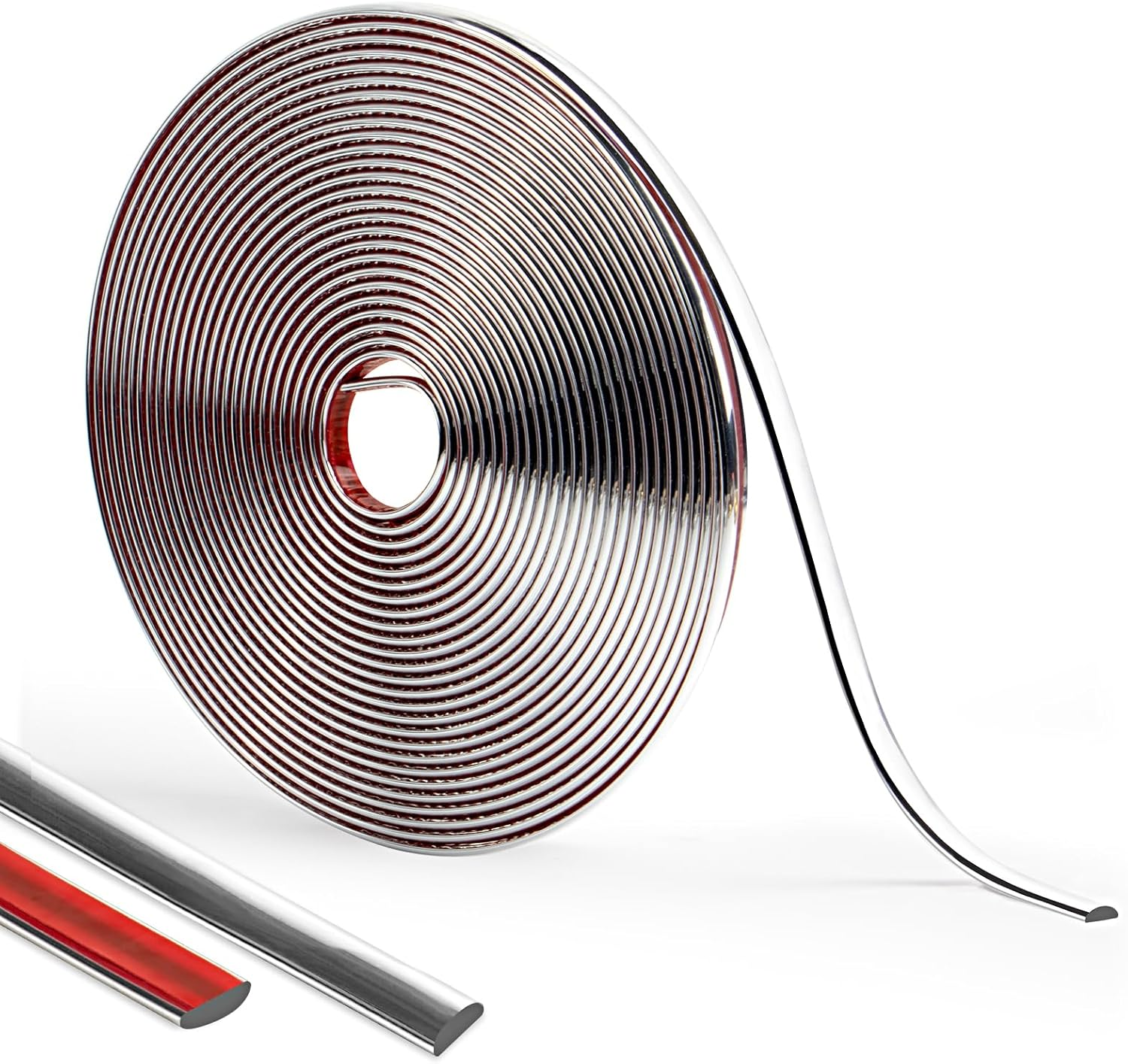 1000Cm Flexible Peel and Stick Moulding Trim Shiny,Self Adhesive Tile Trim Waterproof,Soft Edging Strip,Corner Trim Wall Trim for Wall,Mirror,Ceiling, Tile Edge, Door and Wardrobe（8Mm - Silver） image number 7