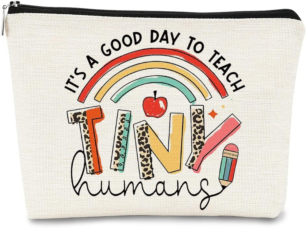 BARPERY Teacher Gifts Makeup Bag, Must Haves Boho Sunshine Teacher Survival Kit Bag Cosmetic Bag,Birthday Gifts for Kindergarten Teacher, Teacher Graduation Gifts, Teacher B