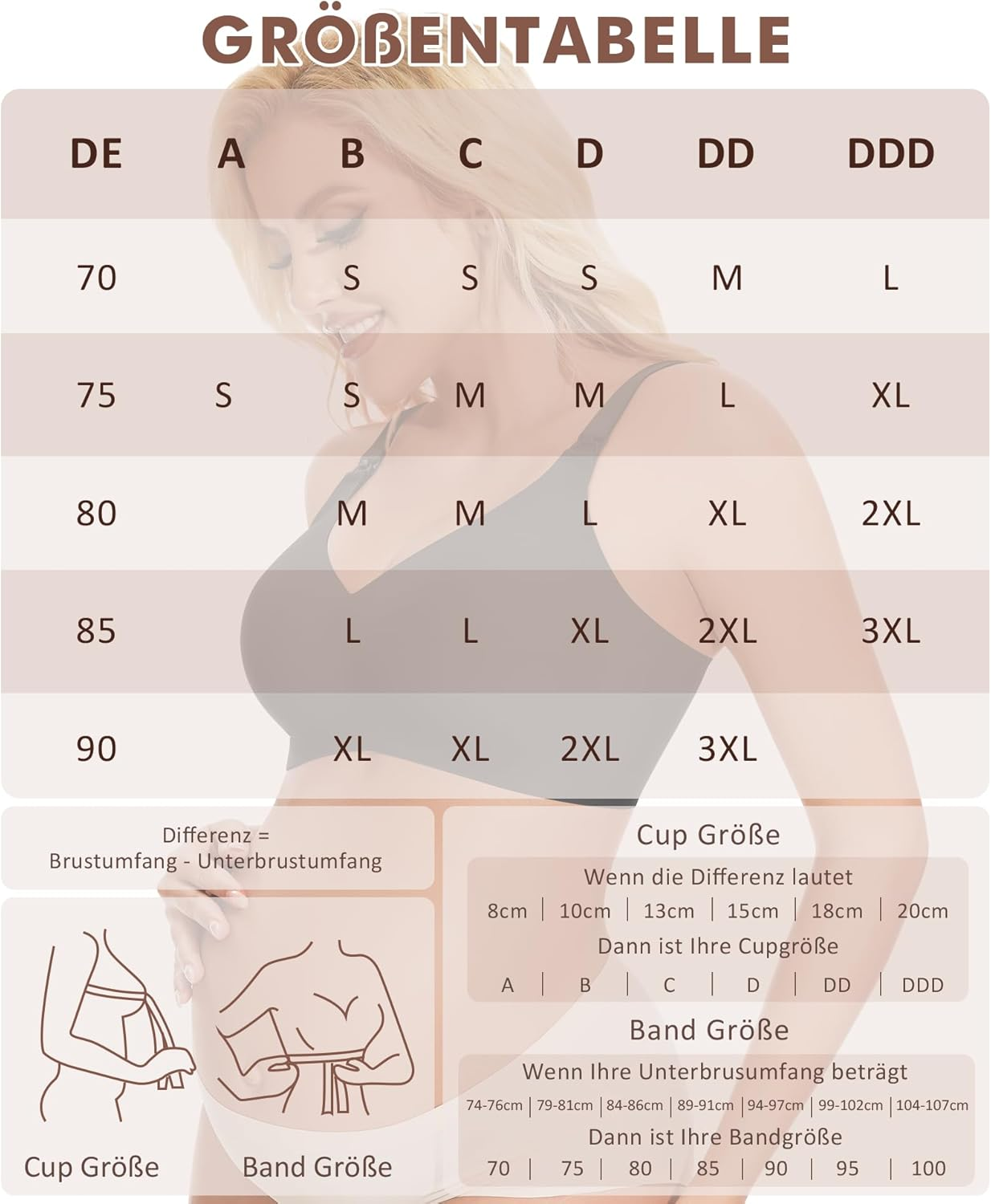 Qoonoo Nursing Bra without Underwire Pregnancy Bra Women'S Bra Large Breasts Bra Sleep Bra Padded Nursing Bra (Black, XXL)