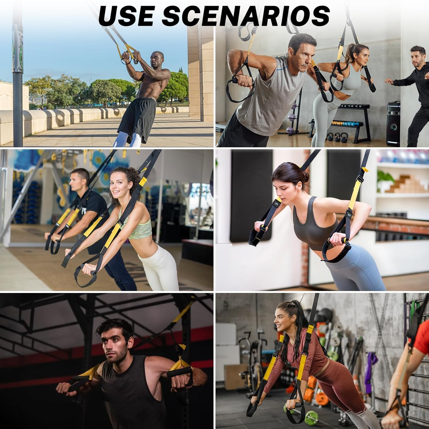 OKSTENCK Suspension Training Kit,Resistance Trainer for Full Body for All Levels,Indoor & Outdoor Use Adjustable Training Straps,Supports up to 500Kg, All-In-One Home Gym Equipment image number 3