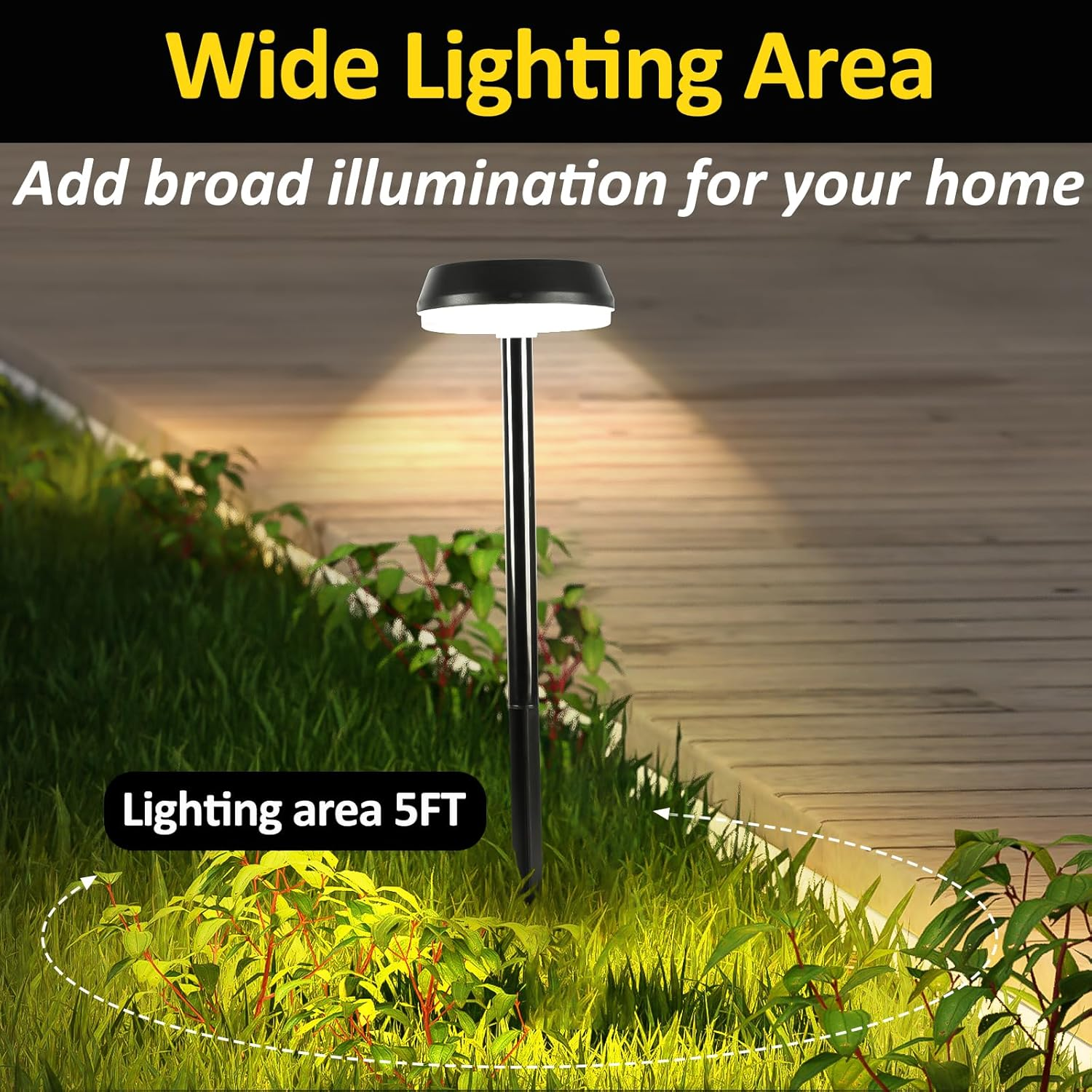 Super Bright Solar Pathway Lights Outdoor 200LM 2 Pack, 31.5 Inch Solar Light LED Landscape Lighting Waterproof Decorative for Garden Ground Lawn Yard Walkway
