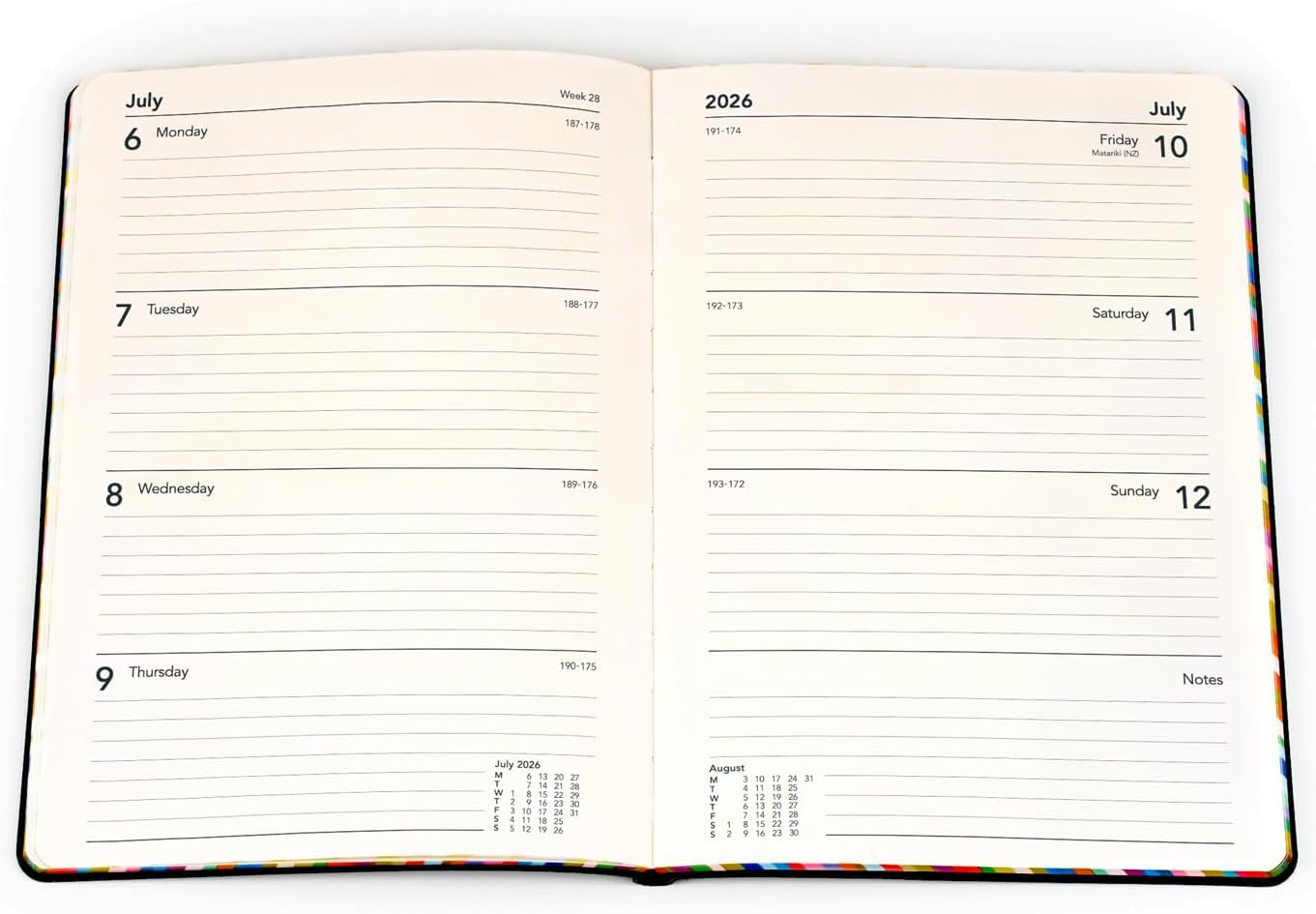 Collins - Edge Rainbow 12 Month 2026 Diary/Planner, Week to View, A5 Soft Cover - Red image number 1