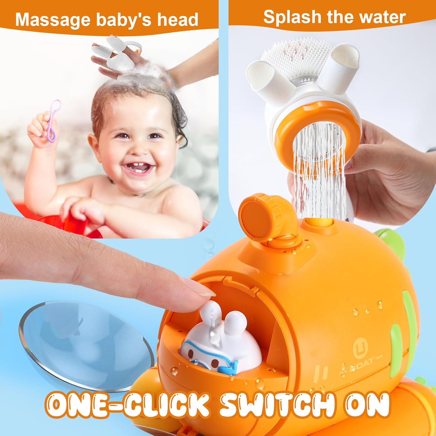 Skirfy Baby Bath for Toddlers 1-3, Baby Shower Toy, Water Spray Toys,Bathtub Toy for Kids.Baby Sprinklers Toys image number 4