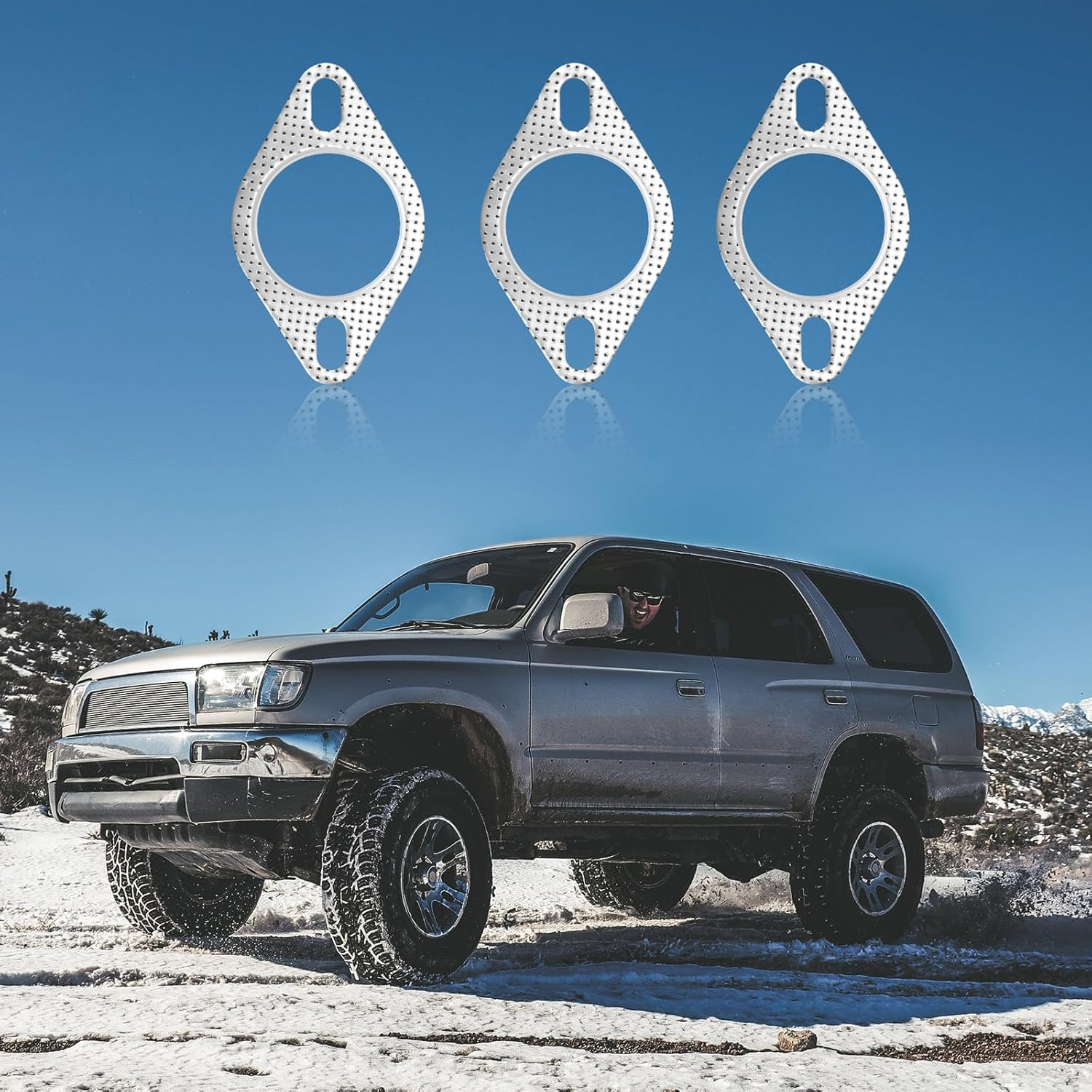 3Pcs High Temp Exhaust Gasket, 2.5" 2-Bolt Muffler Gasket Exhaust Flange Gasket Replacement OEM#120-06310-0002 Heavy Duty Muffler Manifold Gasket Sealer for Car Header down Dump Pipe image number 4