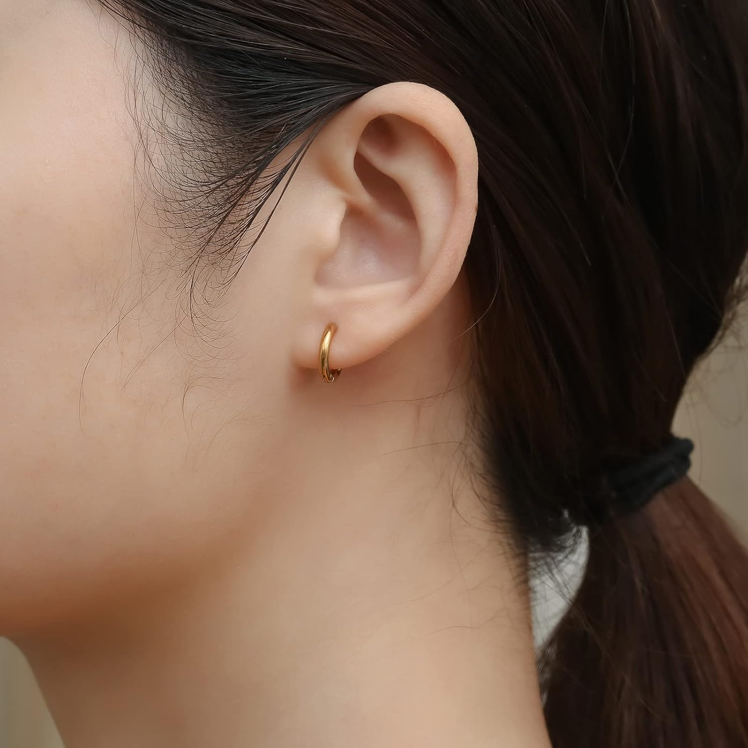 316L Surgical Stainless Steel Small Hoop Earrings 8Mm 10Mm 12Mm 14Mm Hypoallergenic Huggie Hoop Earrings Helix Lobes Hinged Sleeper Earrings Men Women for Cartilage Piercings image number 4