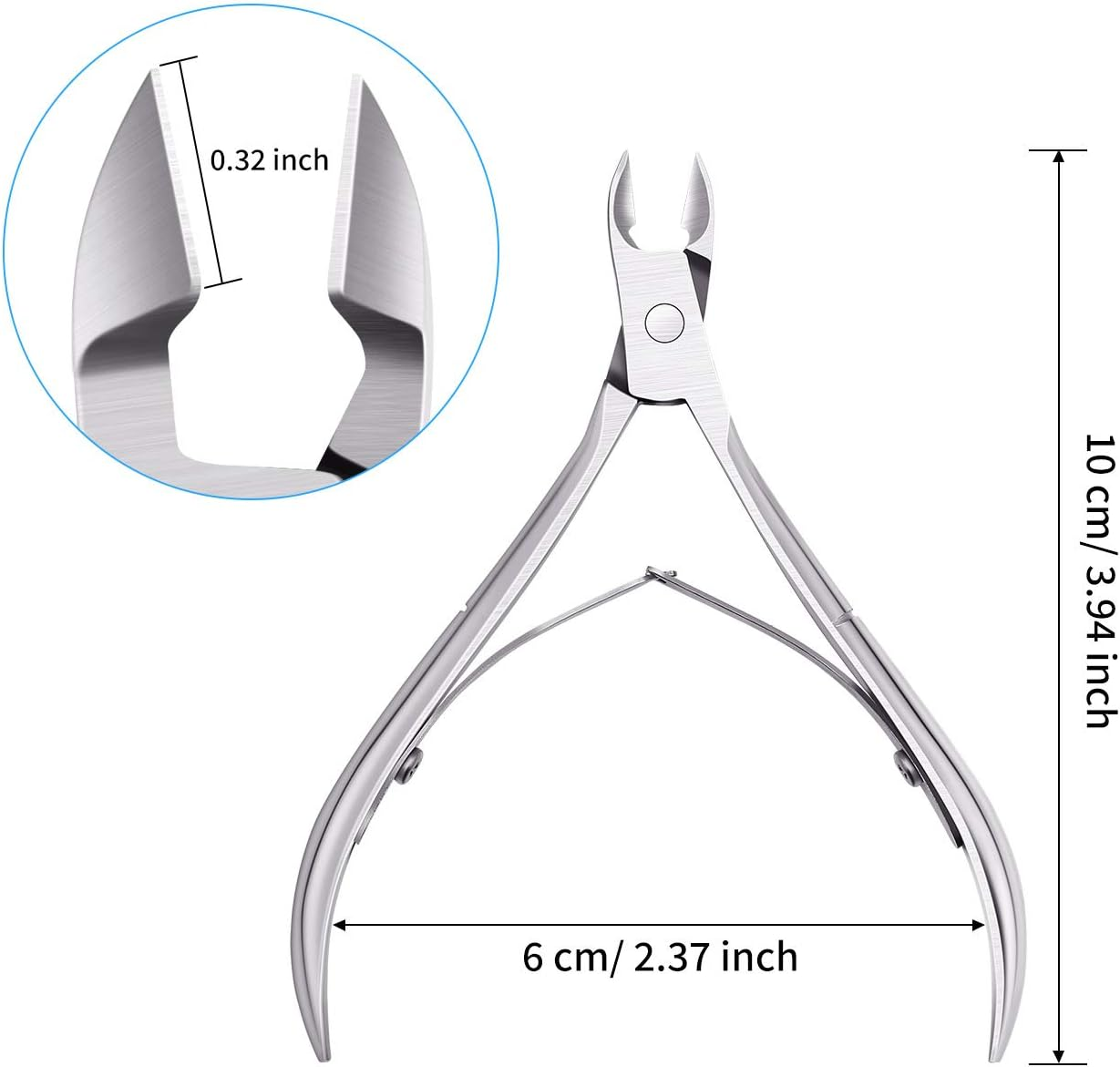 Mudder 3 Packs Cuticle Nippers Cutter Tool Stainless Steel Nail Cuticle Trimmer Remover with Pointed Blade Scissors Pedicure Manicure Tool for Fingernails Nails Care and Toenails(Silver) image number 3