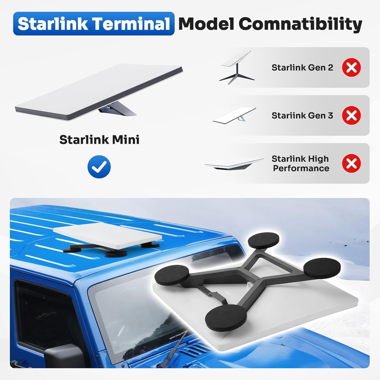 Starlink Mini Magnetic Mount - Star Link Mini Roof Aluminum Alloy Mount for Car Mini Starlink RV Accessories Magnet Suction for Rvs, Vans, Boat, Yachts, Trucks image number 5