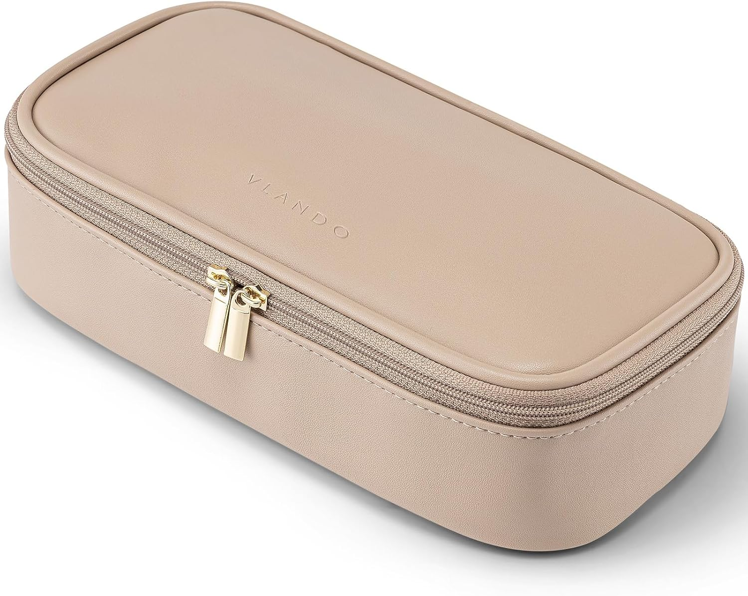 Vlando Travel Makeup Bag,Small Makeup Bag for Women,Gifts for Women Girls, Makeup Pouch Purse Travel Essentials Toiletries-Toffee