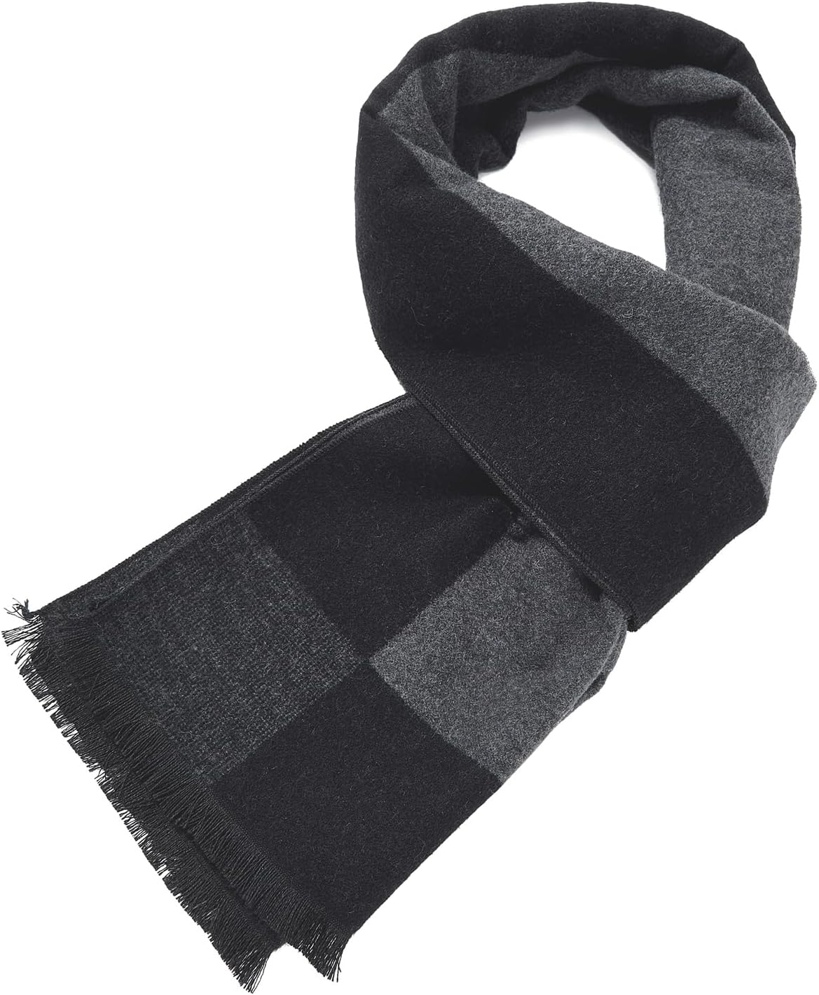 American Trends Men'S Winter Wool Scarf Plaid Tassel Scarf for Fall and Winter Long Soft Knit Fashion Classic Neck Scarves image number 3