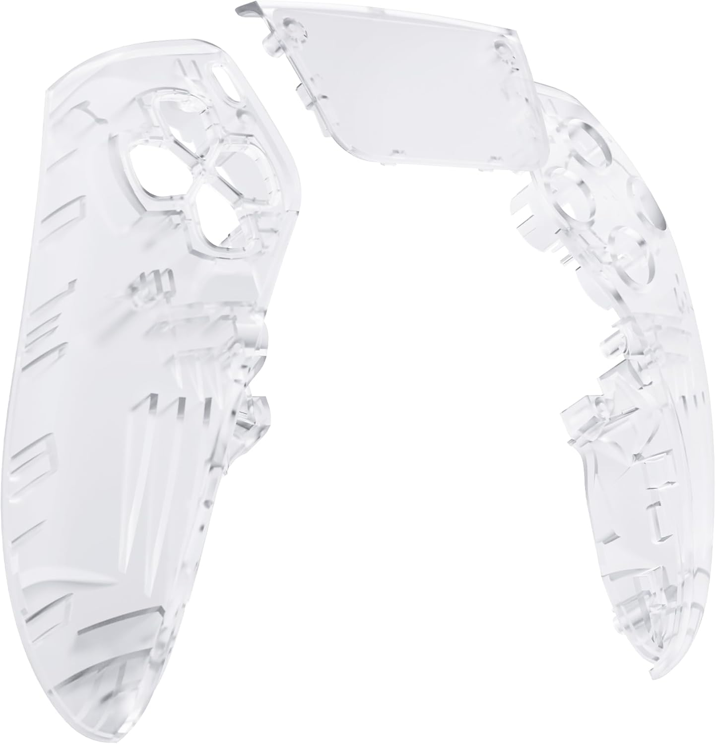 Extremerate Left Right Front Shell and Touchpad Compatible with P S 5 Edge Controller, Clear Lime Green Replacement Faceplate Shell Custom Touch Pad Cover Compatible with P S 5 Edge Controller