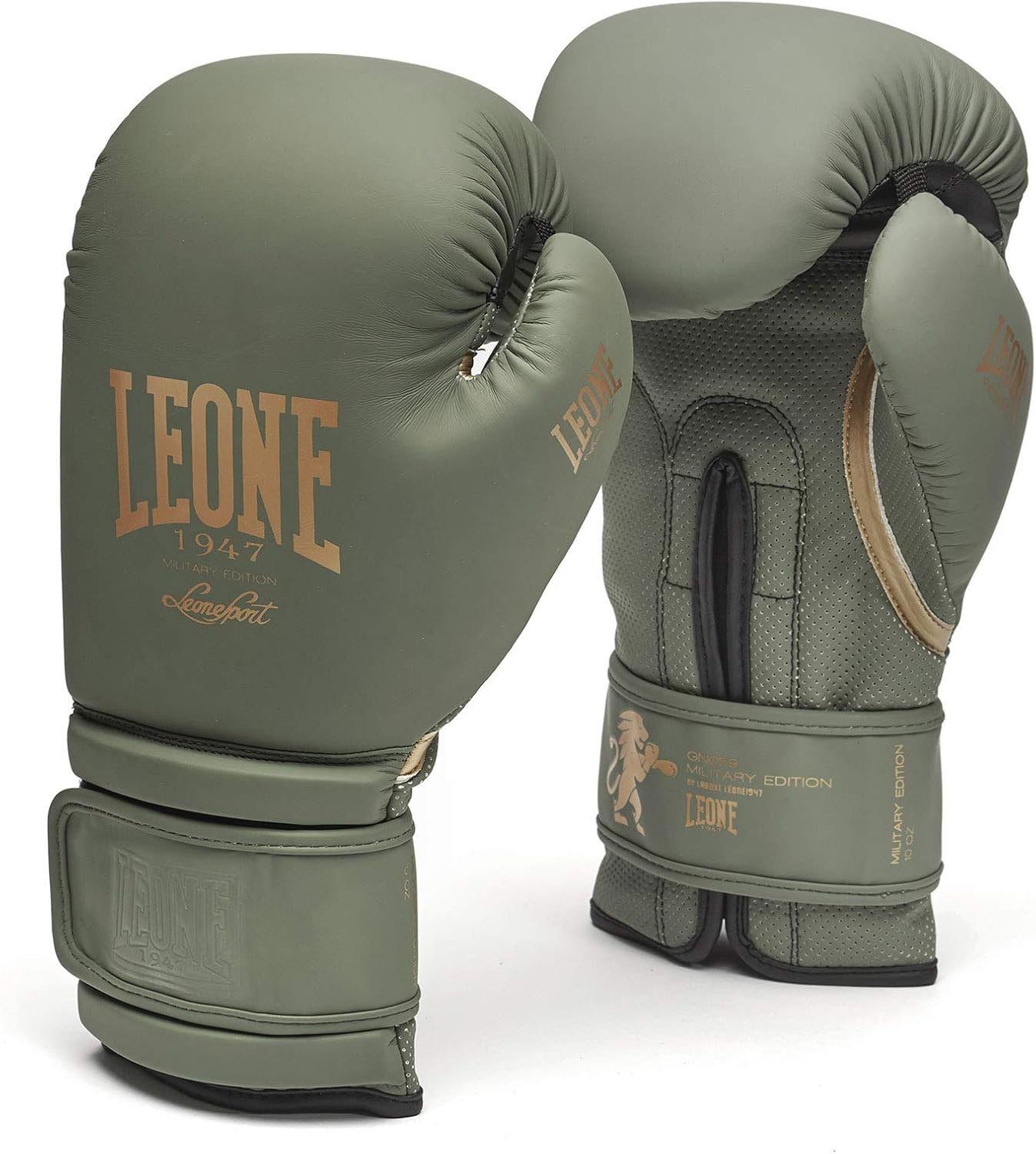 Leone 1947 Boxing Gloves Military Edition Leather MMA UFC Muay Thai Kick Boxing K1 Karate Training Sparring Punching Gloves image number 2