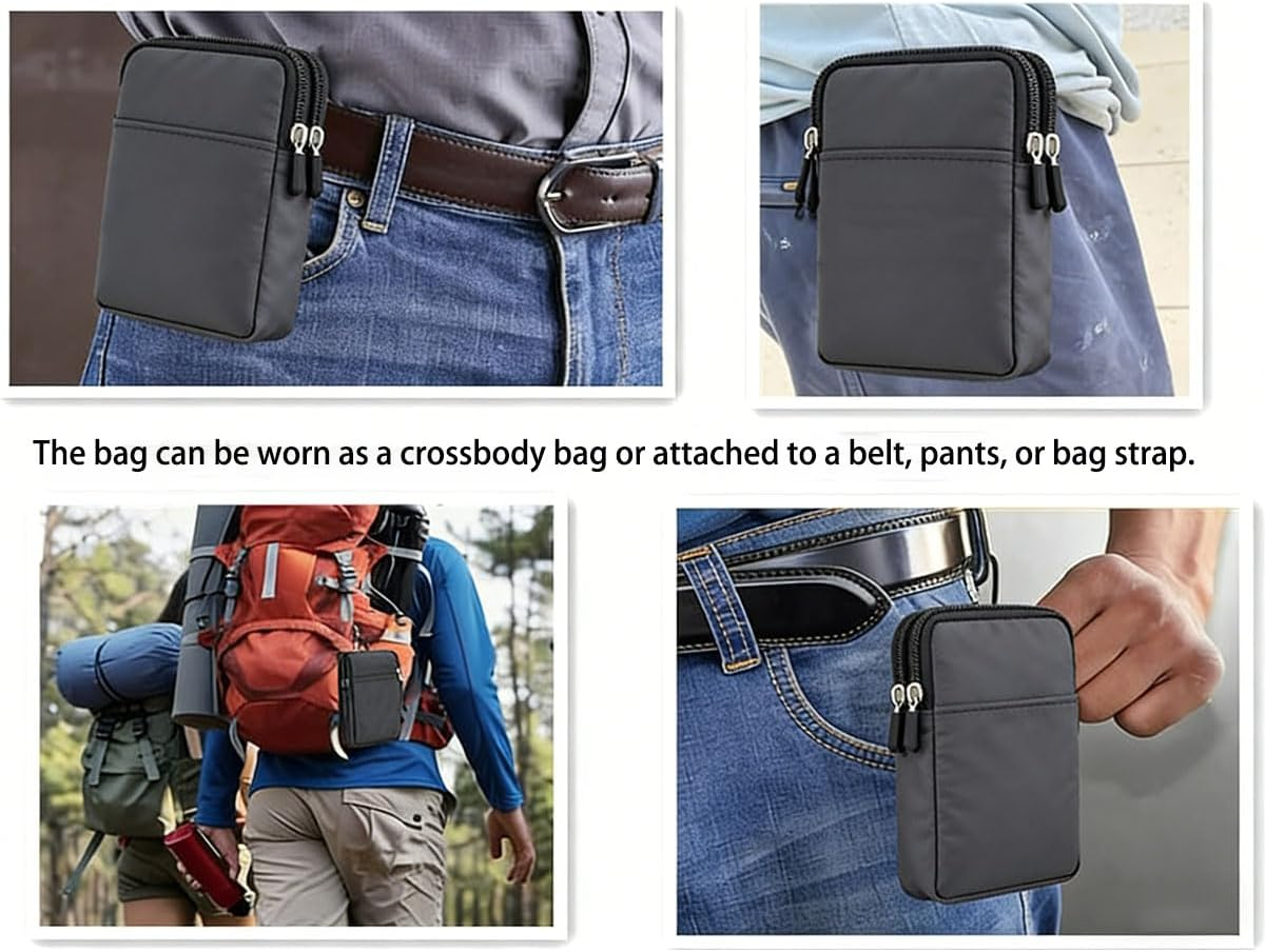 Crossbody Phone Bag Tactical Pouch Belt Waist Bag Camping Hiking Cell Phone Holster Case Multi-Function Portable Cellphone Purse Mobile Phone Wallet for Men and Women image number 3