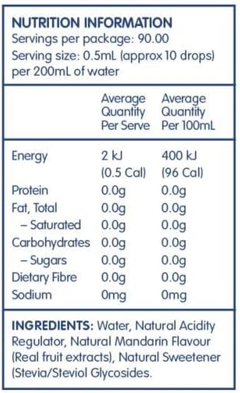 Vital Zing Stevia Mandarin Water Drops 45 Ml