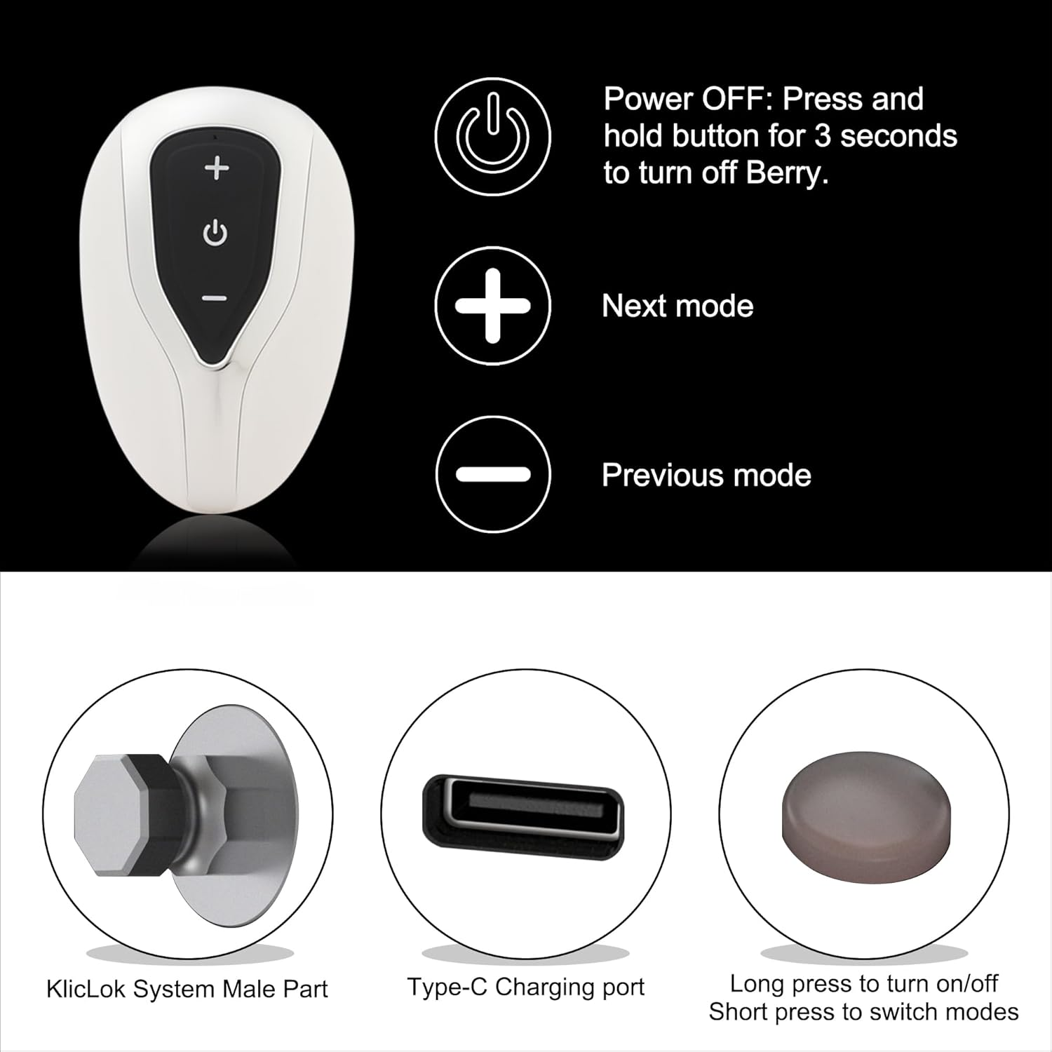 Hismith Male Masturbator with Kliclok System, 3 Speed+2 Modes Vibrating Male Stroker with Remote Controller, Black Berry image number 6