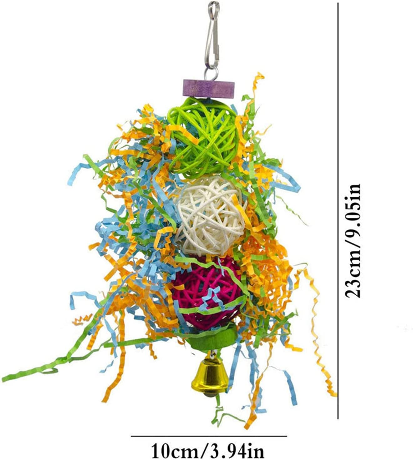 Bird Chewing and Foraging Shredder Toy - 3 PCS Colorful Hanging Toys for Parrots, Macaws, Parakeets, Cockatiel, Budgie, Finches and Lovebirds - Pet Bird Cage Accessories image number 6