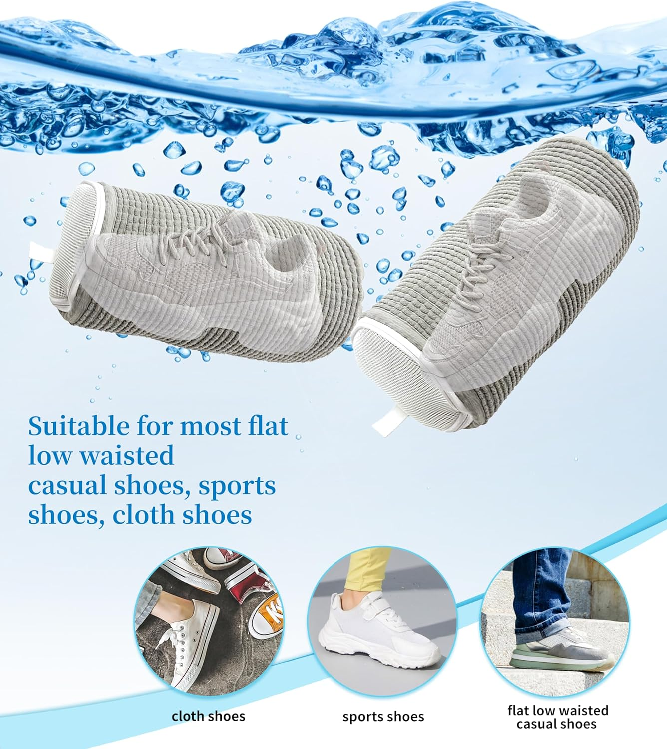 Shoe Washing Net Pack of 2 Shoe Washing Bags Washing Bag for Shoes Washing Machine 10,000 + Airy Fibres, Permeable Mesh, Use: Sports Shoes, Running Shoe image number 5