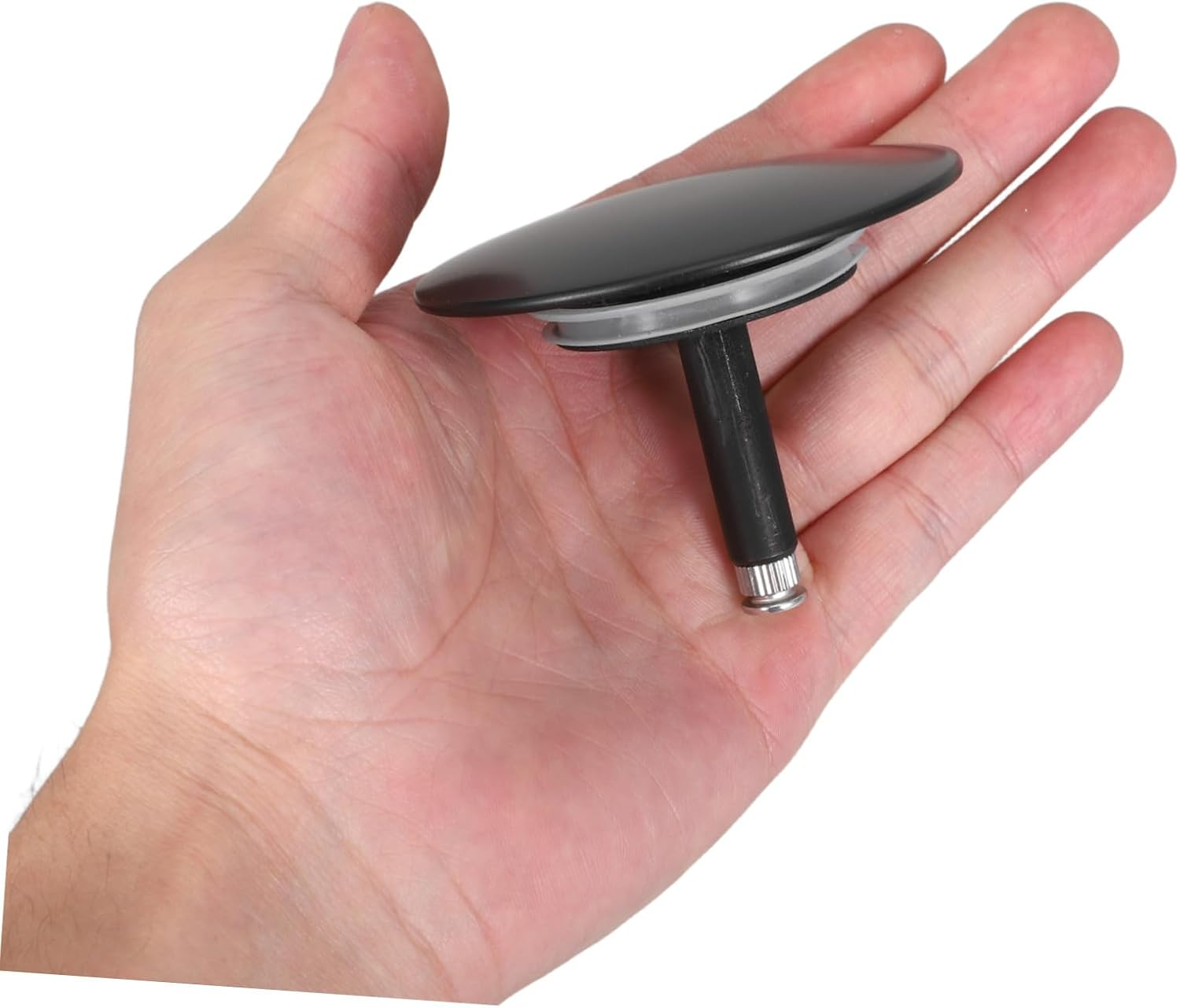 ARTSEWPLY Bathtub Drain Stopper Cover 70Mm Matte Black Metal Shower Drain Plug with Rubber Seal for Bathroom and Kitchen Sink image number 2