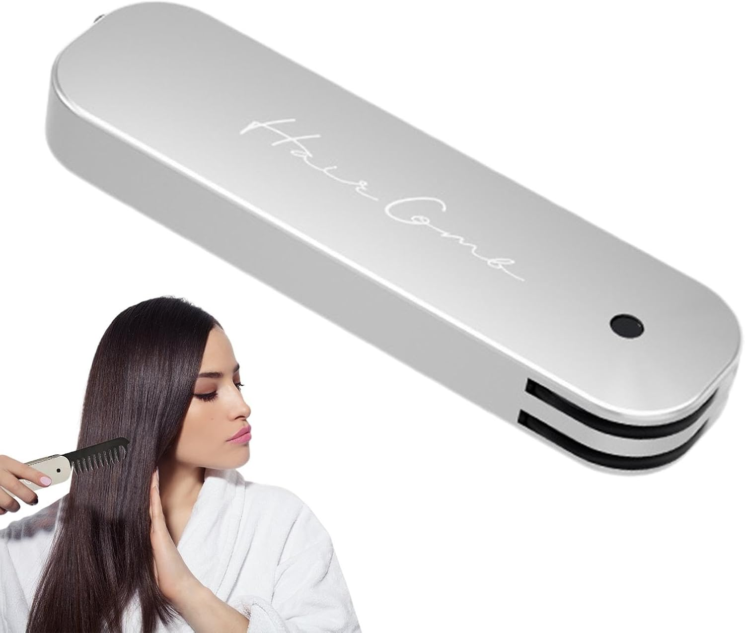 Foldable Hair Brush,Travel Brushes for Hair 2 in 1 Fine Tooth Comb & Wide Tooth Comb | Compact Hairbrush Purse Comb Hair Styling Tools for Gym Trip School Work Men Women image number 2