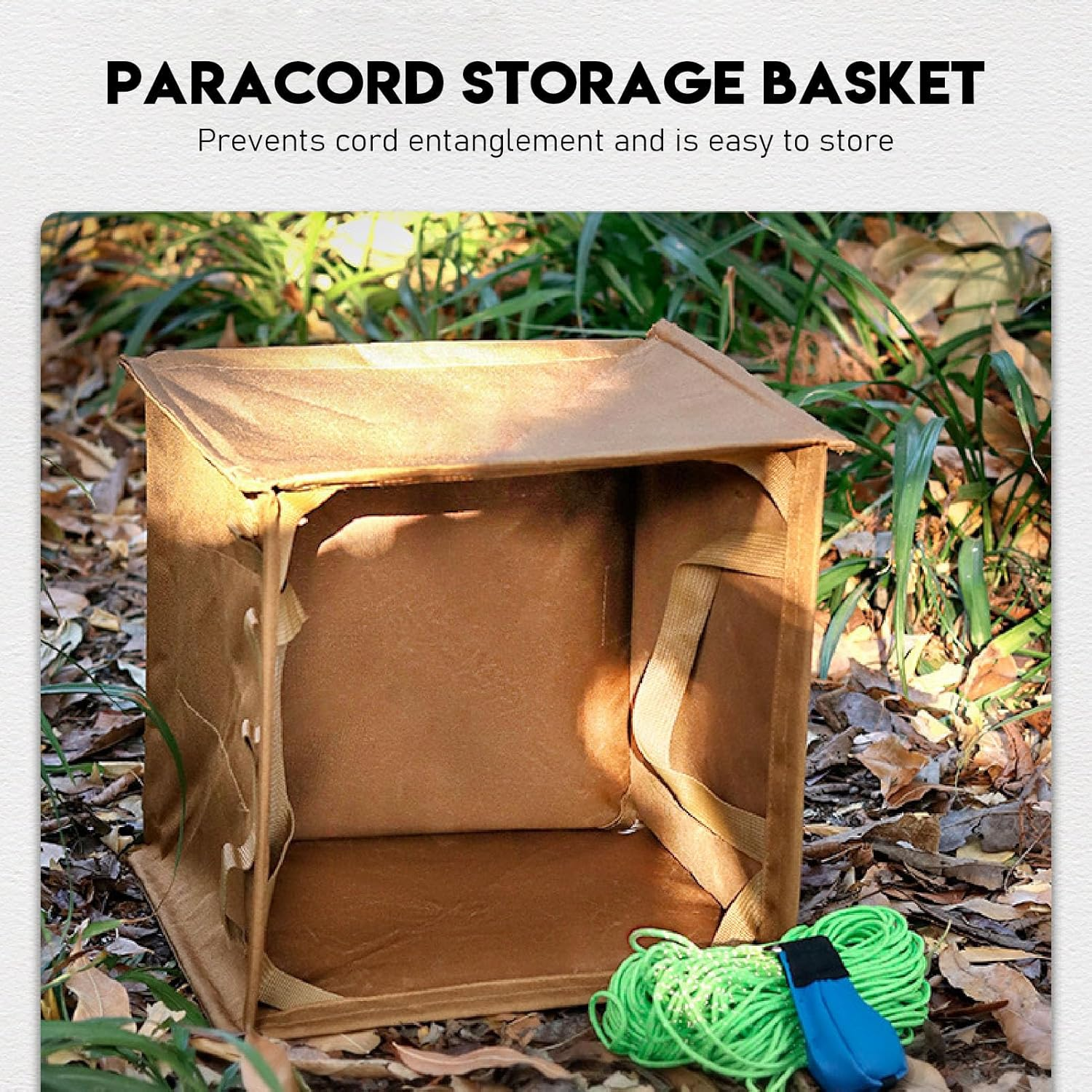 Arborist Throw Line Storage Cube, 33L Large Capacity Oxford Cloth Arborist Throw Bag, Foldable Rope Bag | Arborist Equipment | Lineman Climbing Gear for Picnic Camping BBQ (Khaki) image number 2