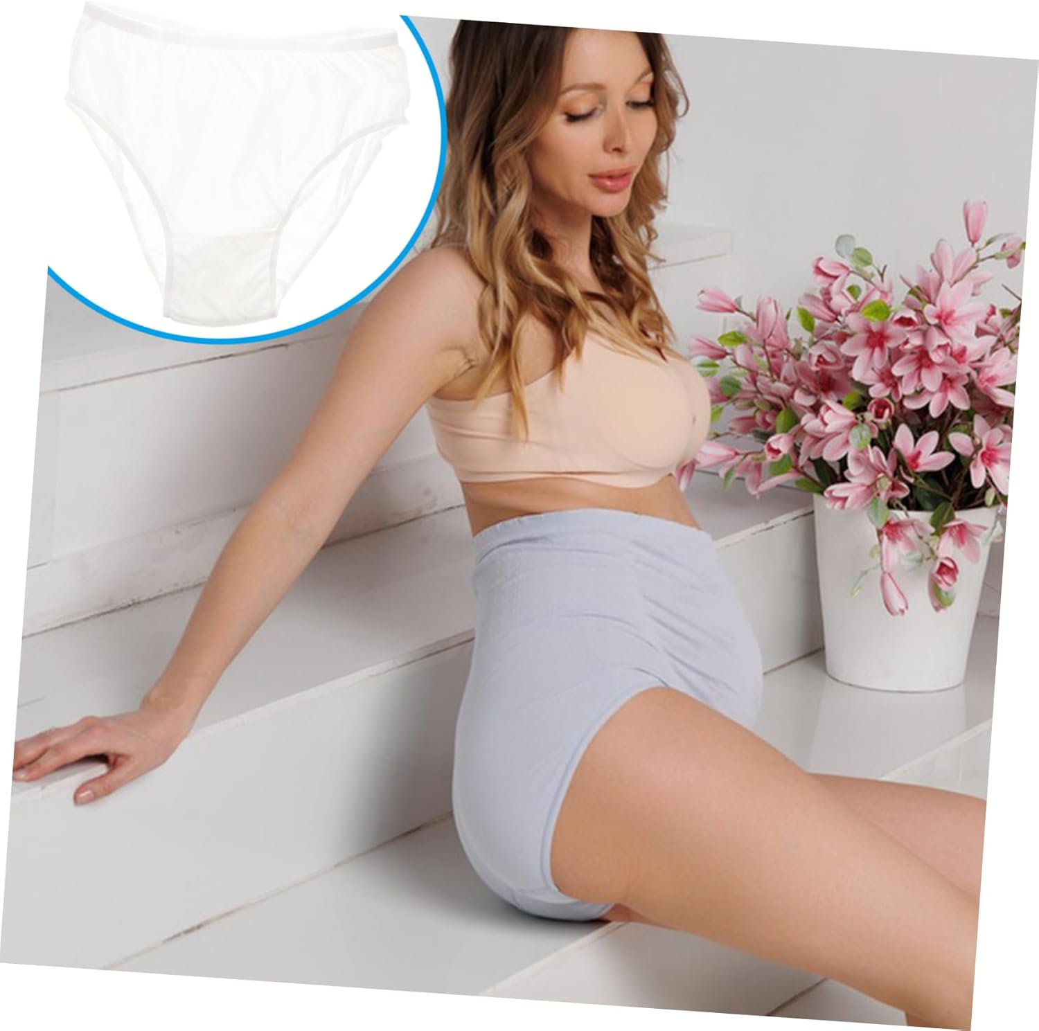 YARNOW 4Pcs Maternity Panties Postpartum Underwear for Women Breathable Cotton Briefs for Pregnancy Comfortable and Portable for Postpartum Travel and Menstruation image number 4