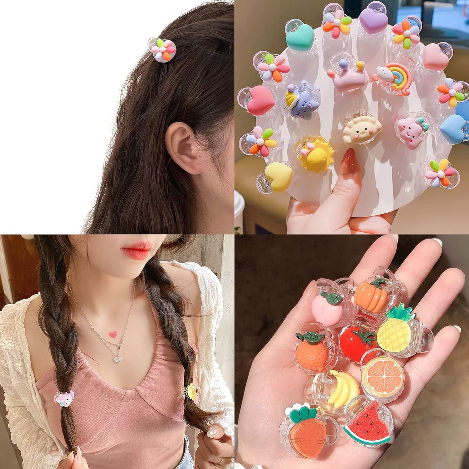 Honbay 60PCS Plastic Small Hair Claw Clips Clear Mini Hair Clips Mini Hair Clamps Strong Grip Hair Accessories for Women image number 1