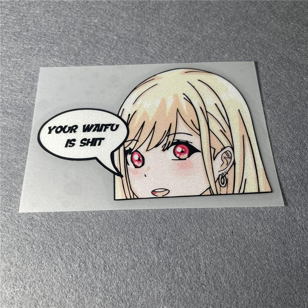 Car Stickers for Cartoon Girl Waifu Darling Marin KITAGAWA Taunt Decal Applique Motor Bicycle Tank Body Decals 130X84Mm