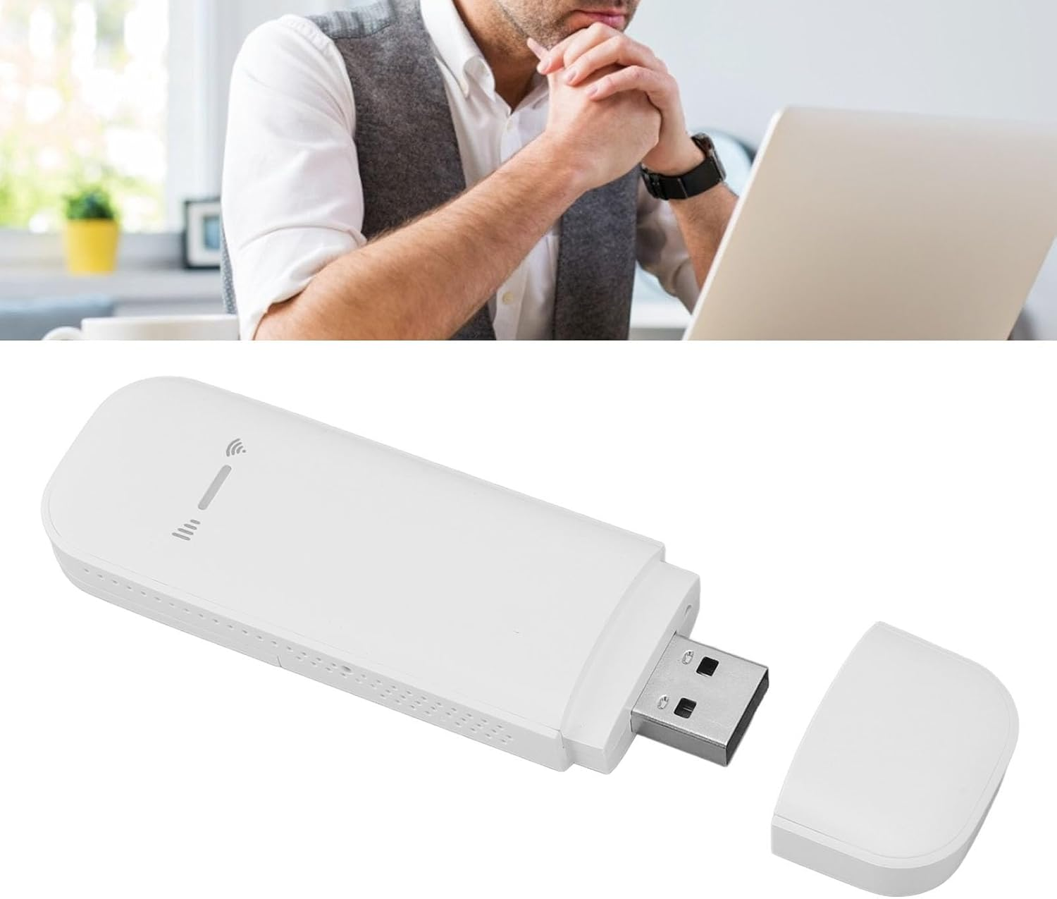 4G LTE USB Wifi Modem, Pocket Network Hotspot with SIM Card Slot, Support 10 Users, 150Mbps, Wireless Connection, Secure Encryption image number 1