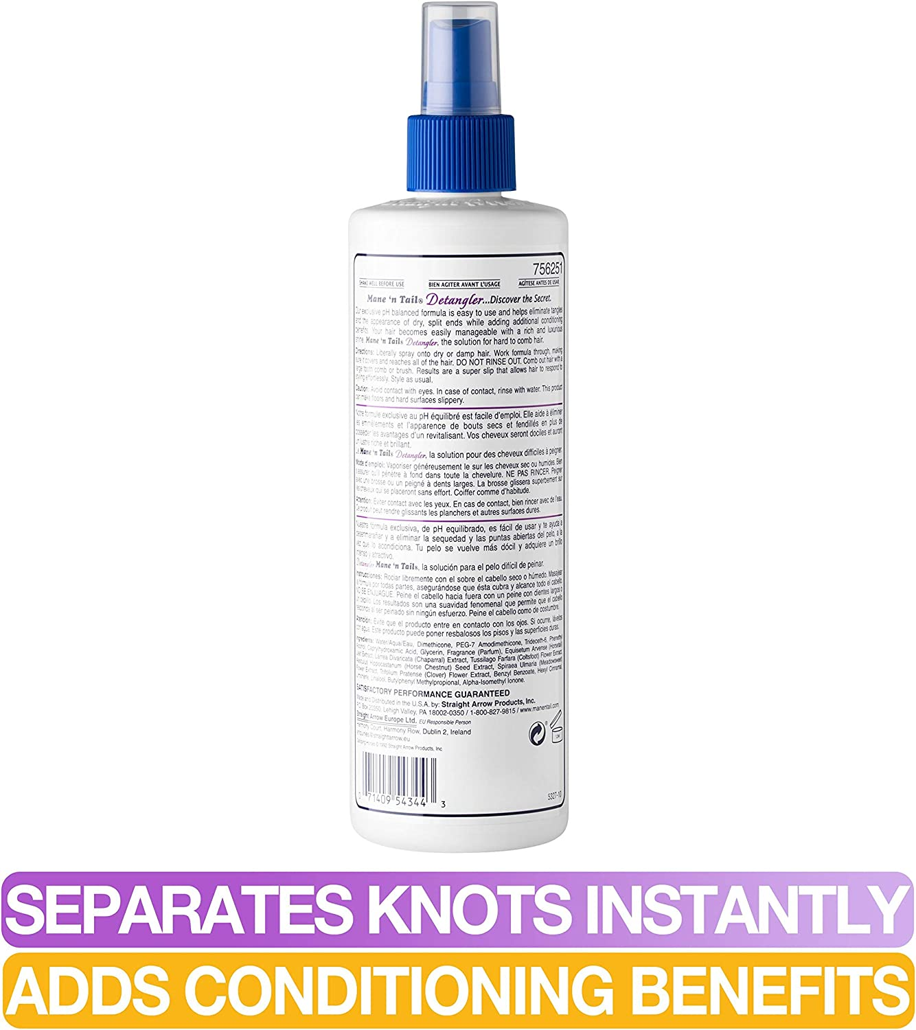 Mane 'N Tail Detangler 12 Oz &ndash; Ph Balanced Formula to Eliminate Tangles, Knots & Split Ends, Adds Shine and Improves Manageability image number 1