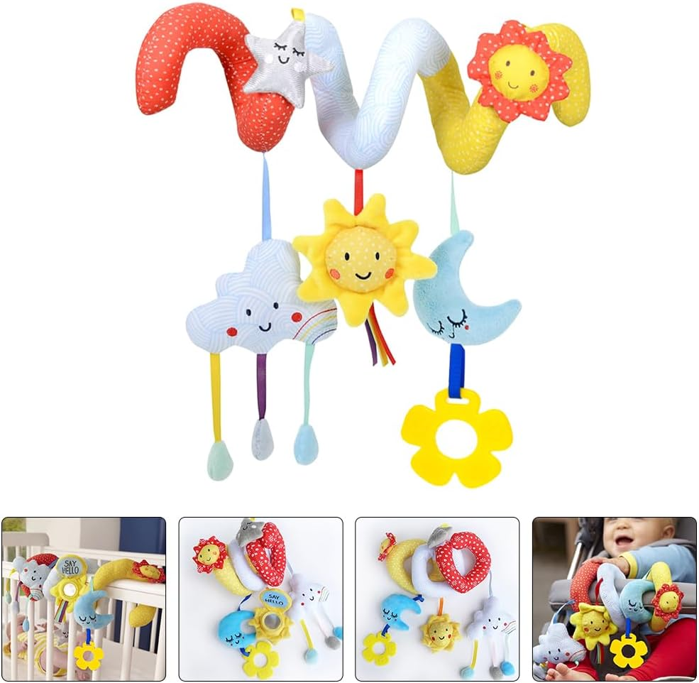 SAFIGLE Baby Shaking Toys Colorful Crib Hanging Toys for Infants Spiral Stroller and Car Seat Decoration Engaging Tummy Time Toys image number 1