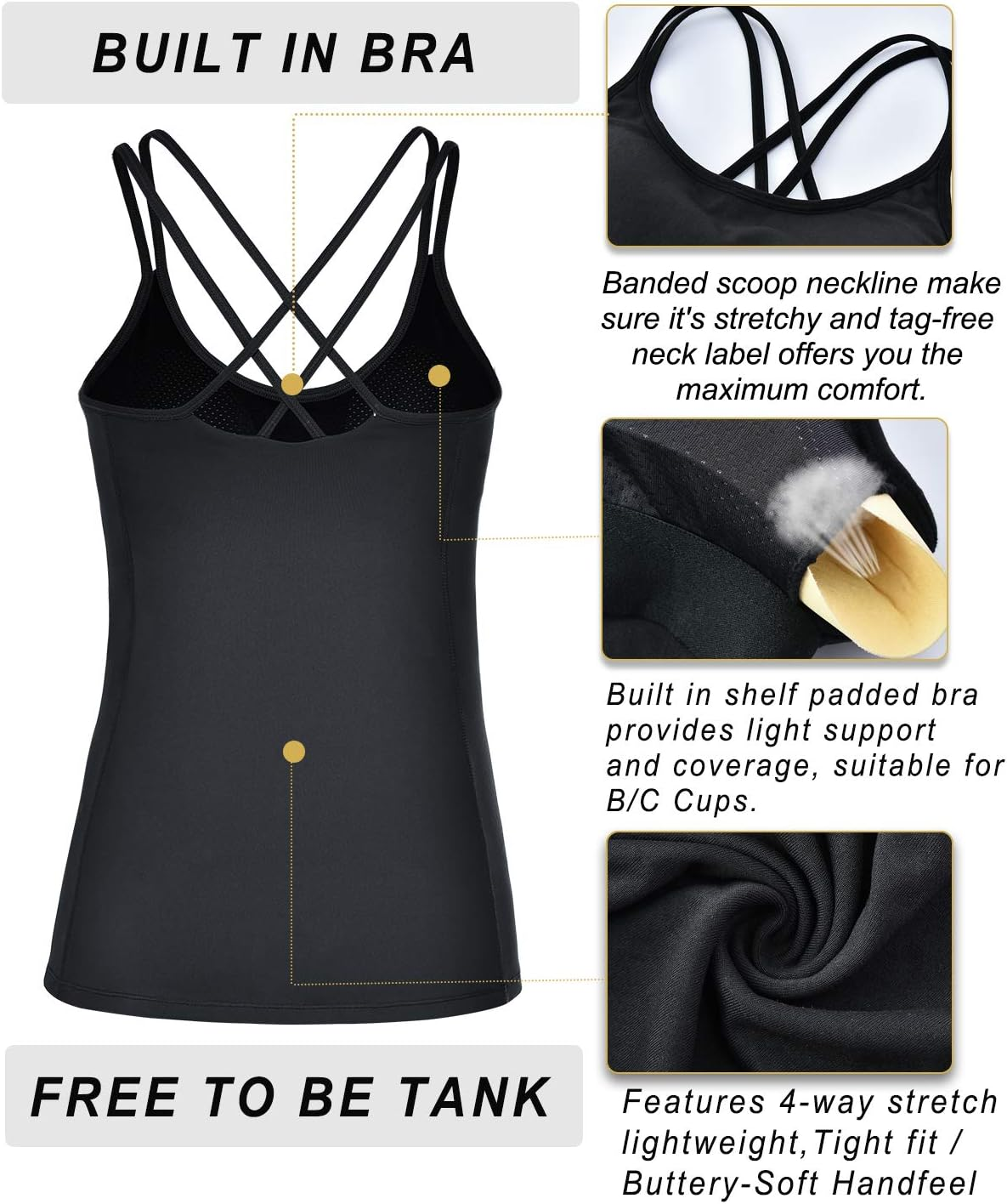 RUNNING GIRL One Shoulder Sports Bra Workout Yoga Bra Sexy Cute Medium Support(2030 Whites) image number 5