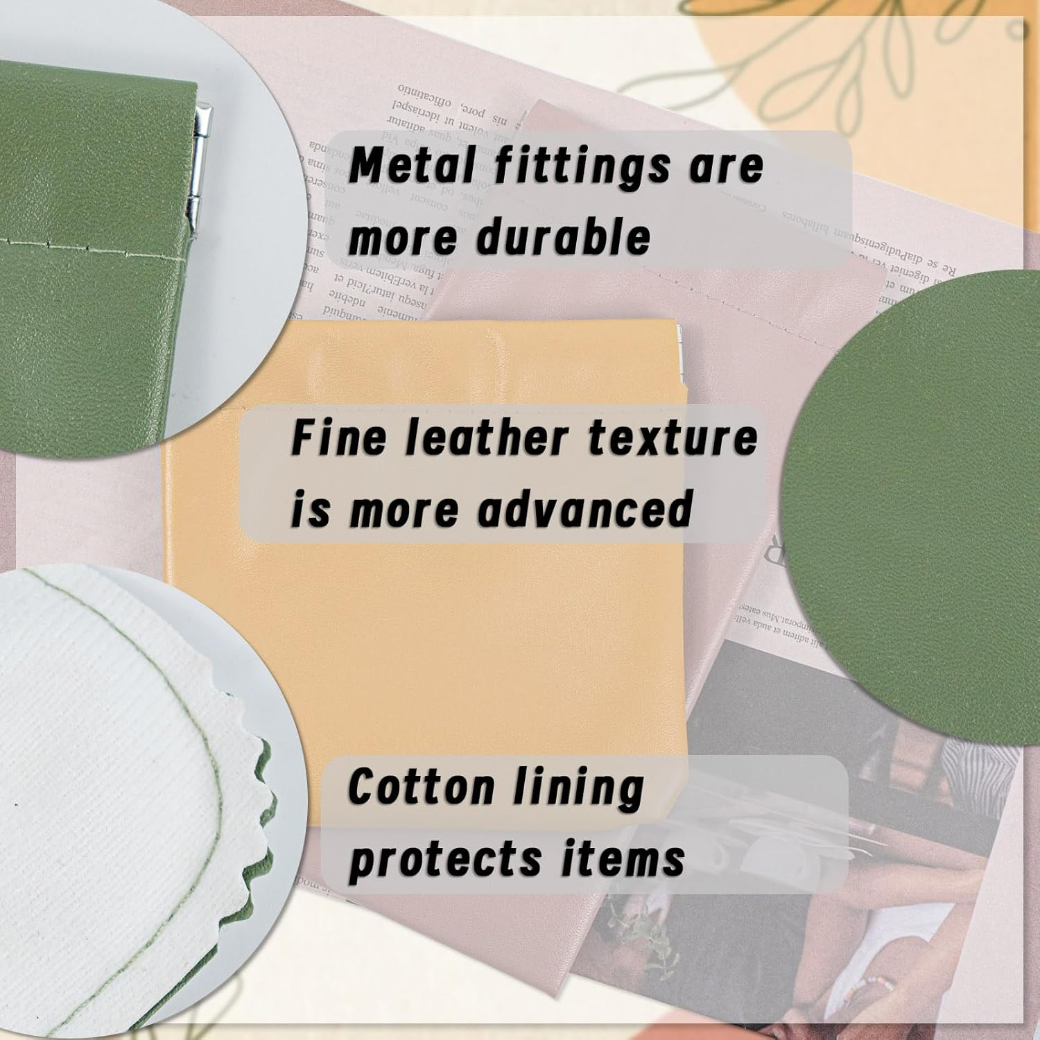 Binxus 8 Pcs Pocket Cosmetic Bags Squeeze Top, 2 Size Small Makeup Bag for Purse No Zipper Self Closing Small Makeup Pouch Mini Coin Purse Jewelry Pouch for Women, Colorful, Classic Solid Color image number 5