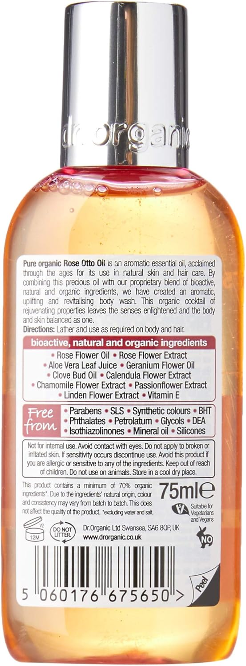 Dr Organic Rose Otto Body Wash, 75 Ml