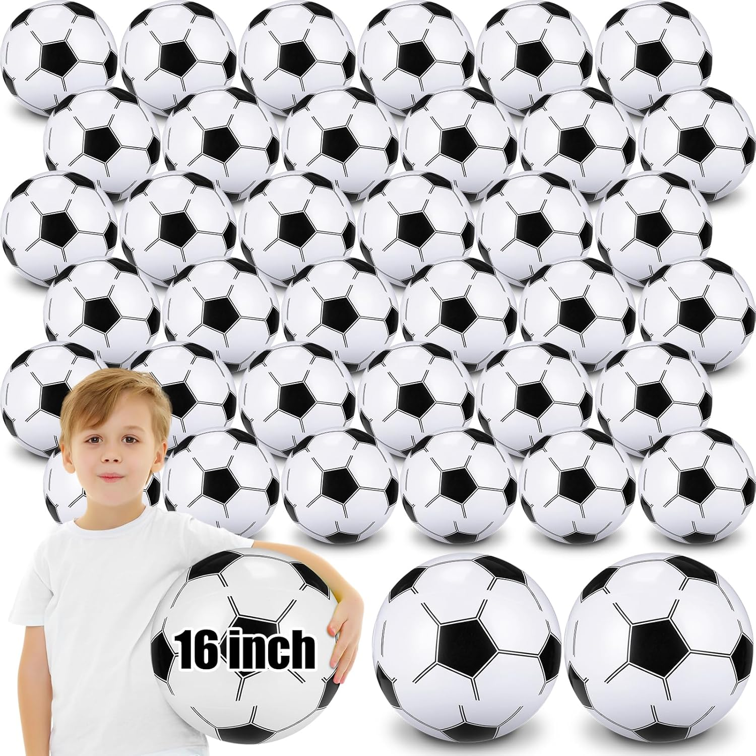 Chivao 100 Pcs Inflatable Beach Ball Bulk 16 in Large Sport Inflatable Ball Swimming Pool Blow up Ball for Outdoor Summer Activity Adult Teen Kid Party Favors Game Decoration Gift image number 2