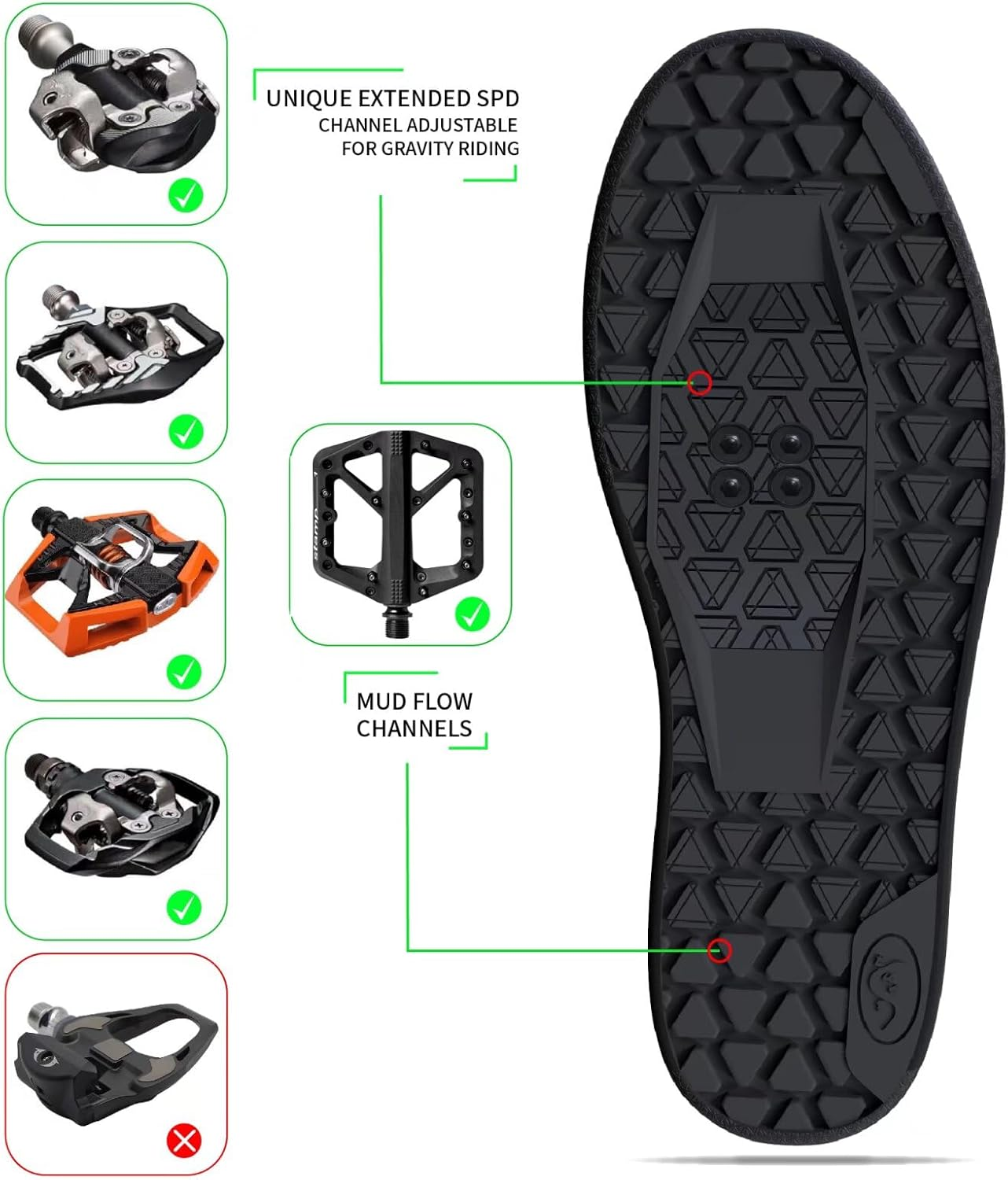 Cycling Shoes for Men Mountain Bike MTB Cycle Shoes,Suitable Mountain Biking Downhill Enduro Indoor Exercise Bike, Compatible with Peloton Shimano SPD 2 Bolts Pedals