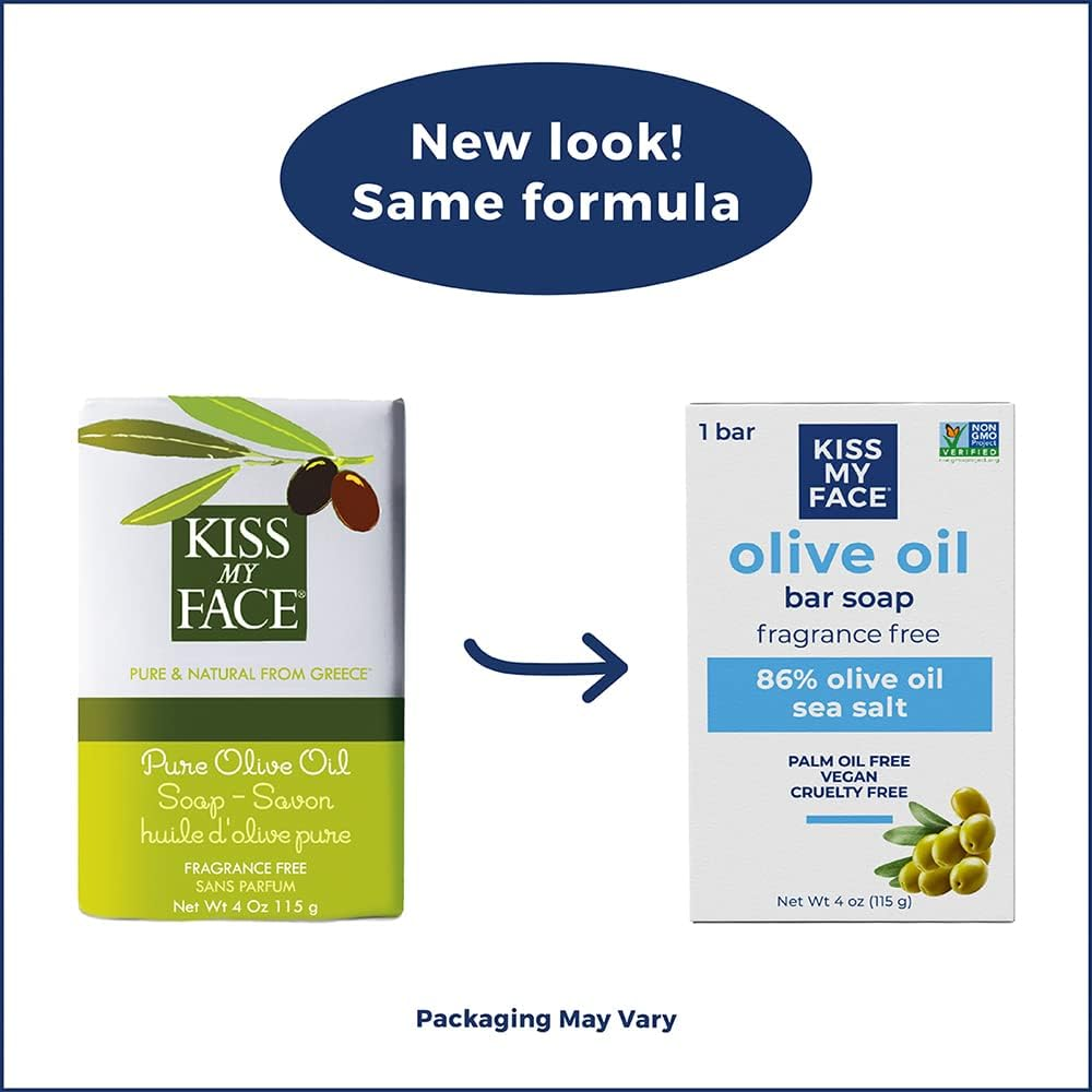 Kiss My Face Naked Pure Olive Oil Bar Soap 4 Ounce Olive image number 1