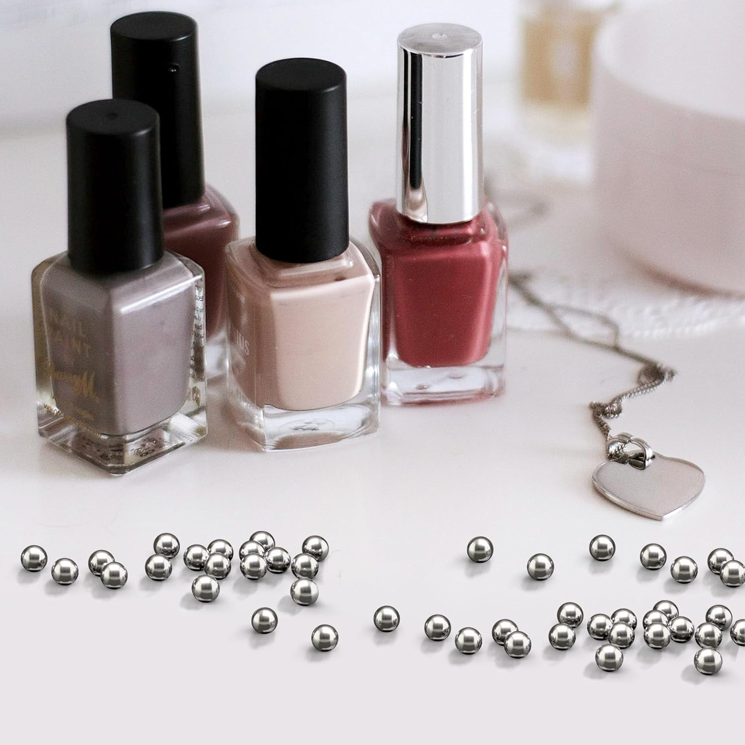 OIIKI 125 PCS Paint Mixing Balls, 316 Stainless Steel Ball for Mixing Paint, 0.16 Inch / 4 Mm Nail Polish Bearing Balls, Replacement Balls for Mixing Model Paints image number 5