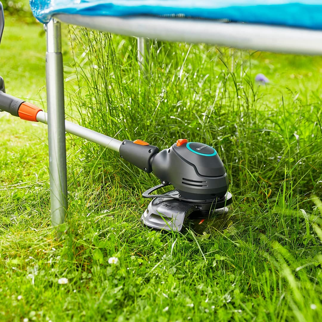 Gardena Battery Trimmer Comfortcut 23/18V P4A - 2.5Ah Battery and Charger Included Silver/Black/Turquoise/Orange 14701-52