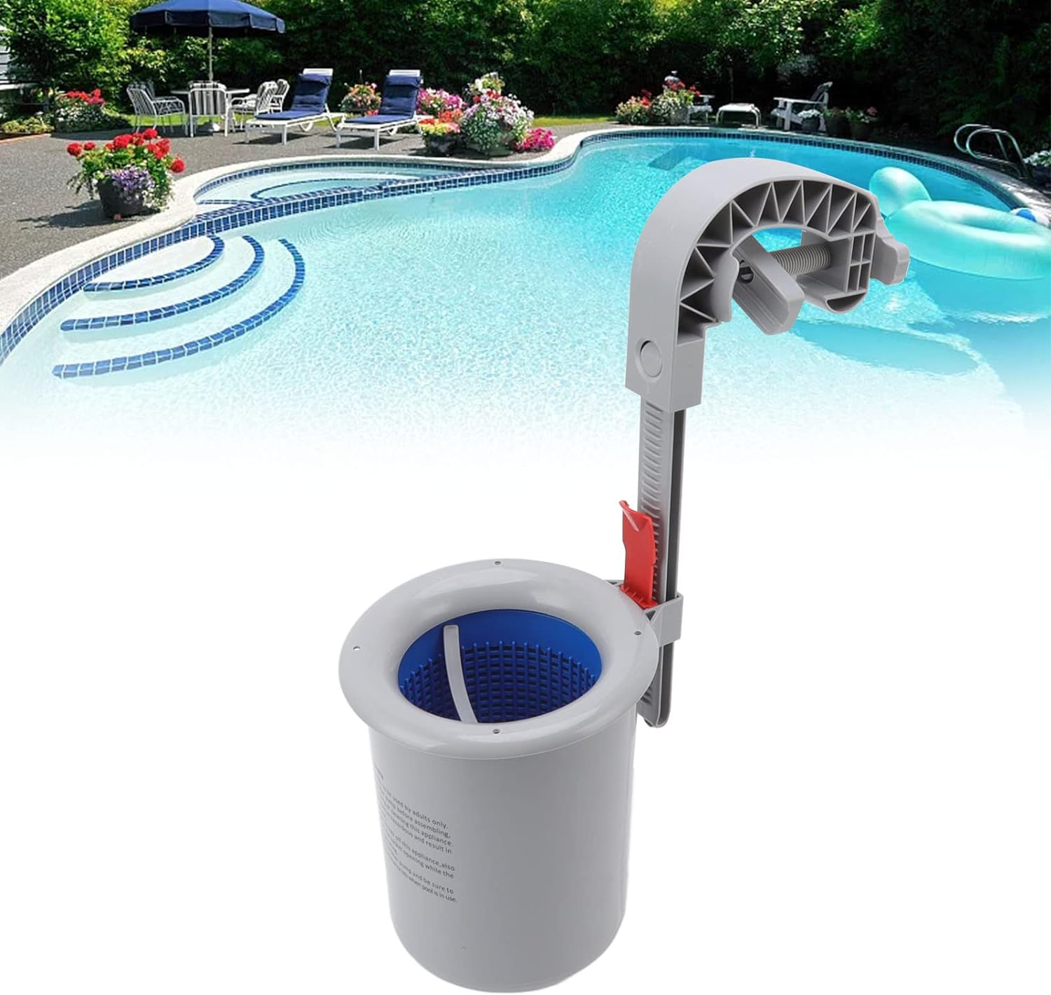 Pool Skimmer Kit, Plastic Wall Mount Surface Skimmer with Basket for above Ground Pools, Stock Tank, Automatic Swimming Pool Cleaning Equipment, Pool Maintenance Kit Pool Filter image number 5