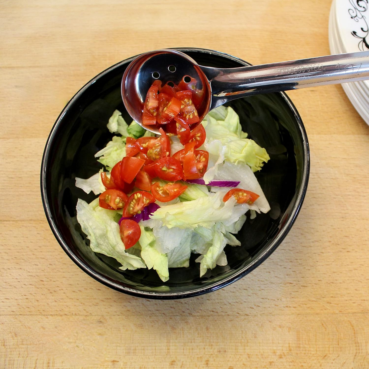 1 Ounce Slotted Stainless Steel Portion Control Ladle Spoon for Measuring and Serving; Commercial Grade Serving Scoops [Pack of 12] image number 6