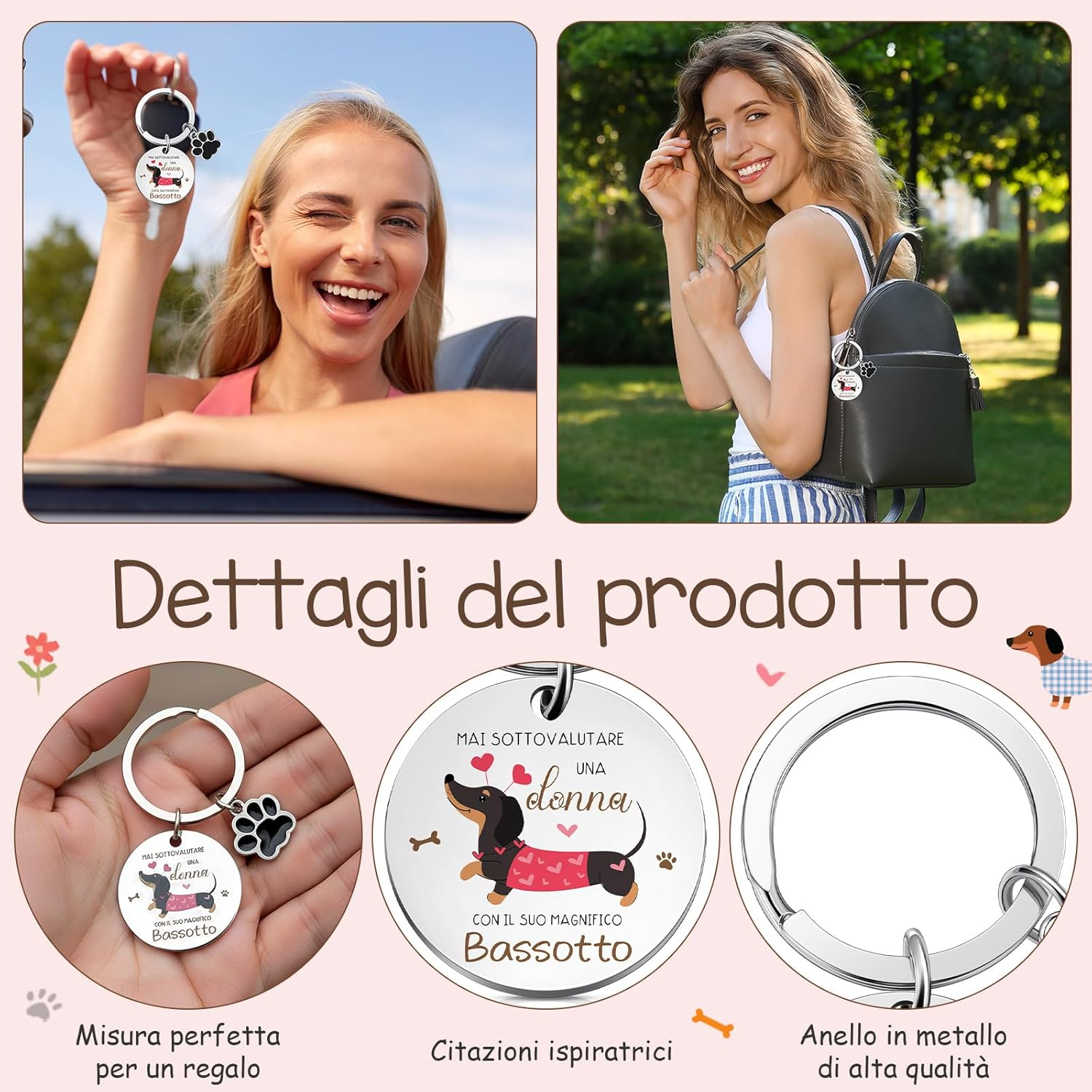 Xuniea Dachshund Gift Set for Women Cosmetic Bag with Zip by Dachshund Multifunctional Large Capacity Keyring Ideal for Travel Birthday Christmas Girlfriend image number 4