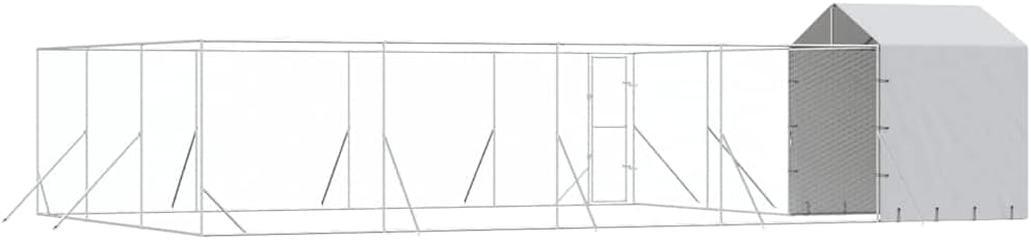 Outdoor Dog Kennel with Roof 10X6X2.5 M Galvanised Steel Pet Shelter Enclosure image number 4