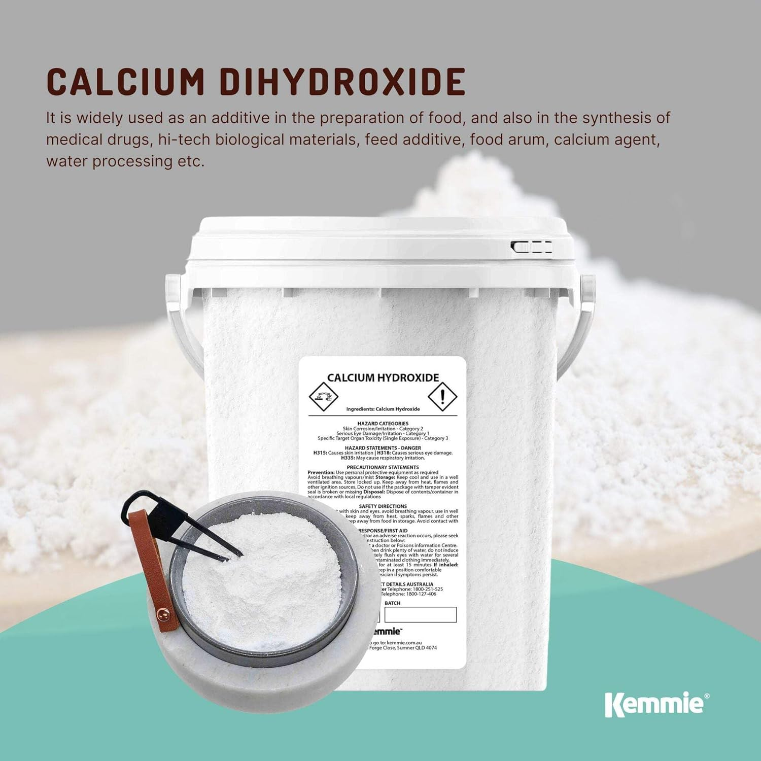 600G Food Grade Calcium Hydroxide Powder Tub FCC Hydrated Slaked Pickling Lime image number 1