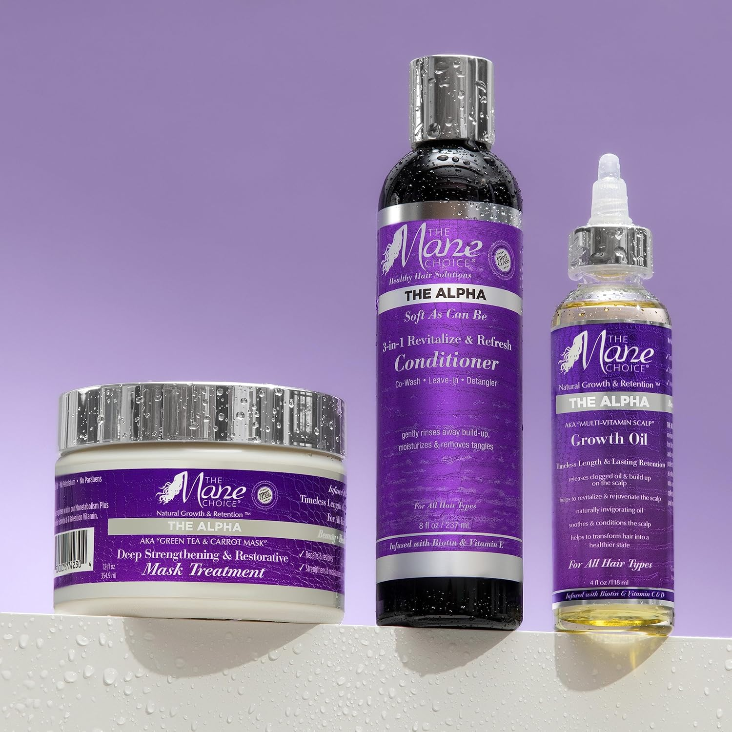 The Mane Choice the Alpha Hair Mask, Green Tea & Carrot Mask Treatment, 12 Oz, Deep Moisturizing & Restorative, anti Frizz, Helps Restore Dry, Damaged Hair, Paraben & Sulfate Free image number 2